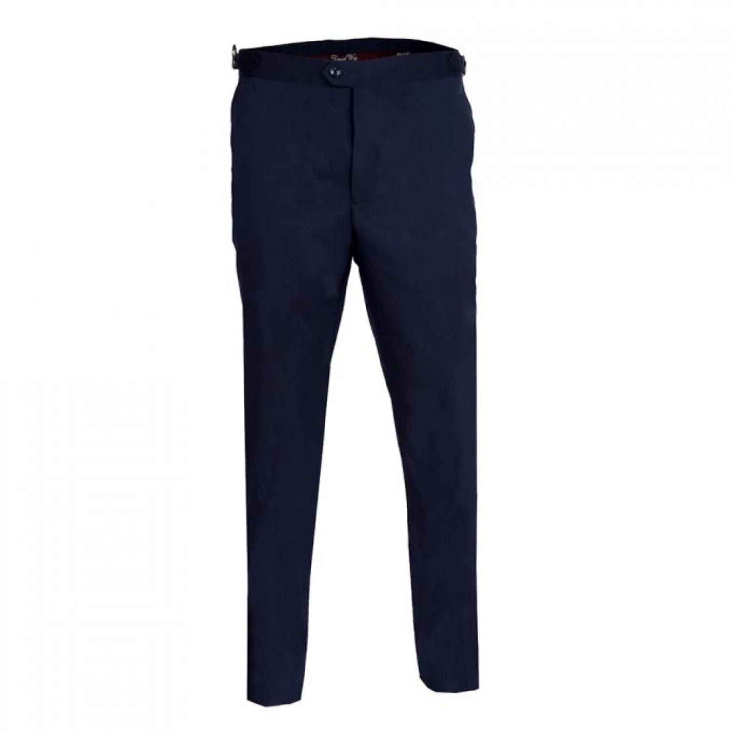 Men’s Blue Plain Dress Trousers With Side Adjusters - Navy 32" David Wej