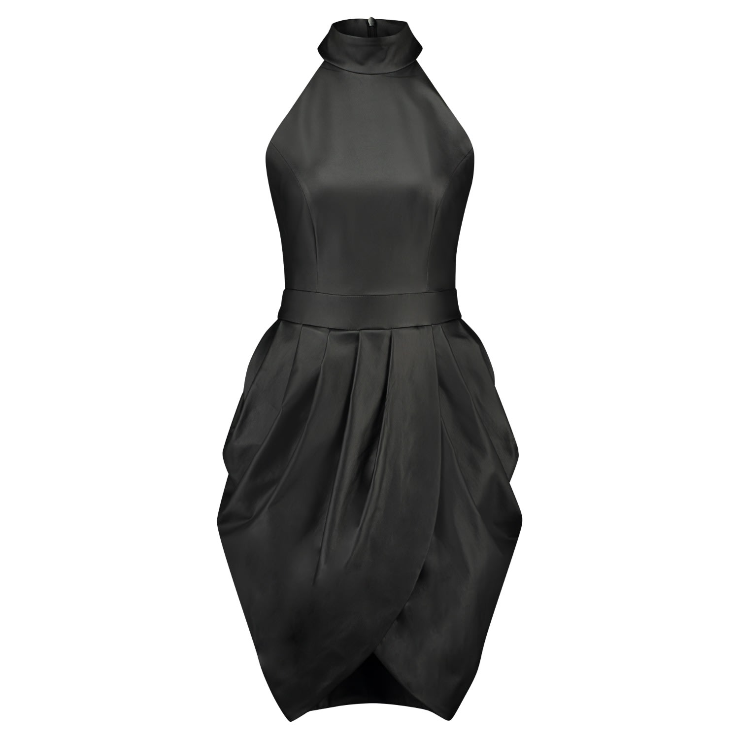 Women’s Black Faux Leather Midi Cocktail Dress Extra Small Monique Singh