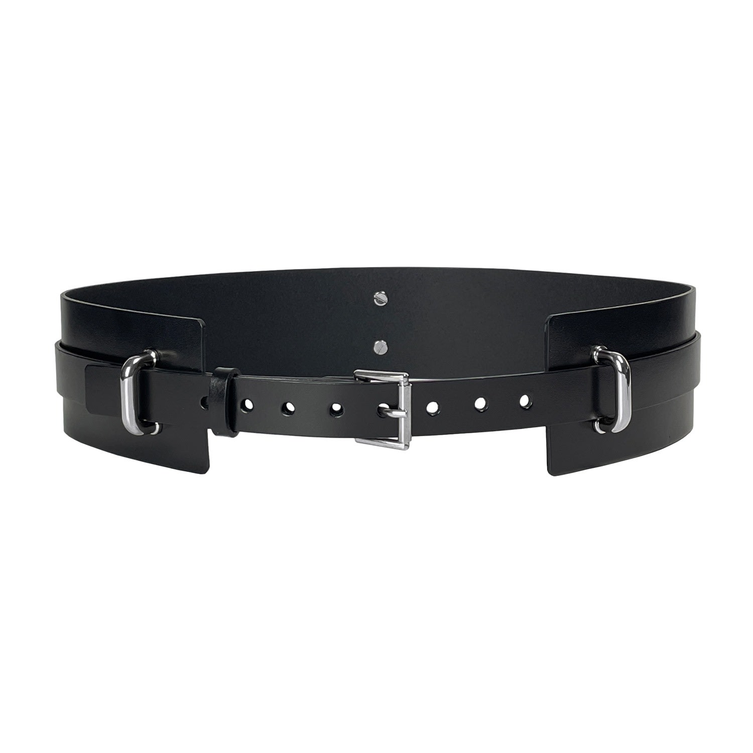 Women’s Black "Lila" Wide Leather Belt Extra Small Haute Cuir