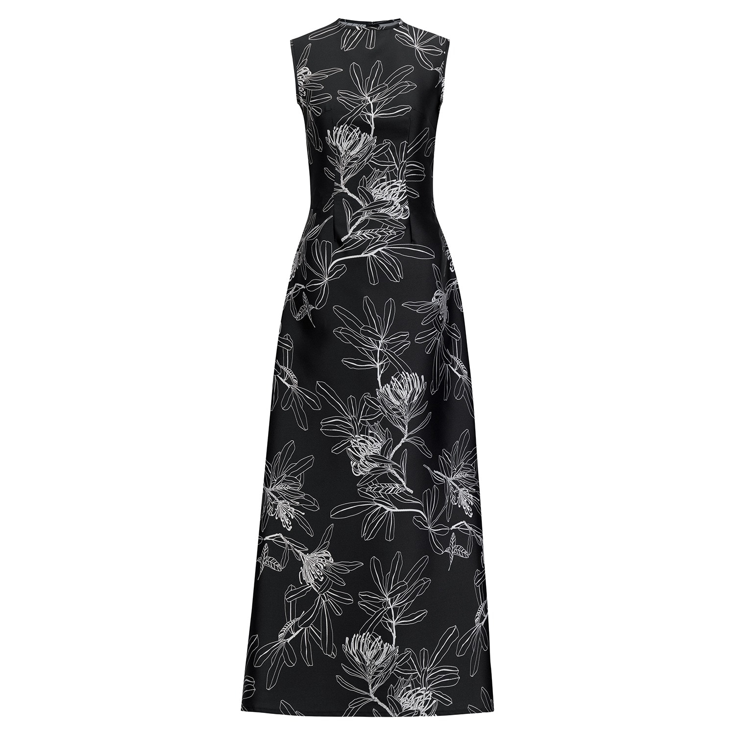 Women’s Black Jaquard Printed A-Line Dress-Lunar Rock Small Azzalia