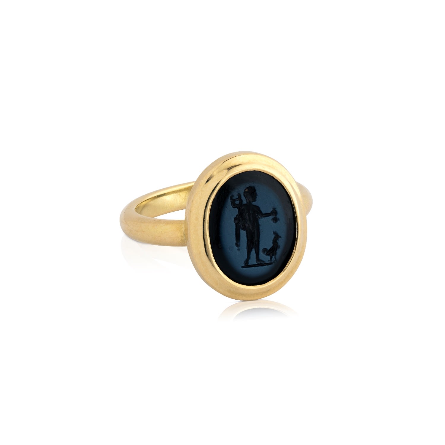 Women’s Black / Blue / Gold Mercury Nicolo Gold Ring Kallos Fine Jewellery