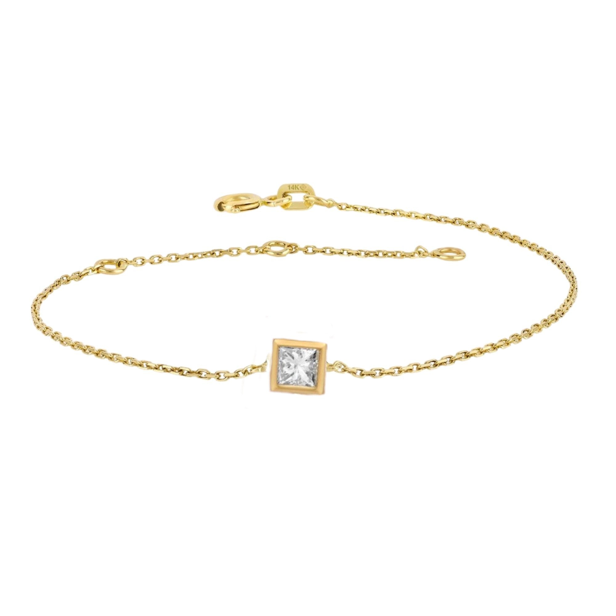 Women’s Gold Pegasus Princess Cut Diamond Bracelet Lily Flo Jewellery