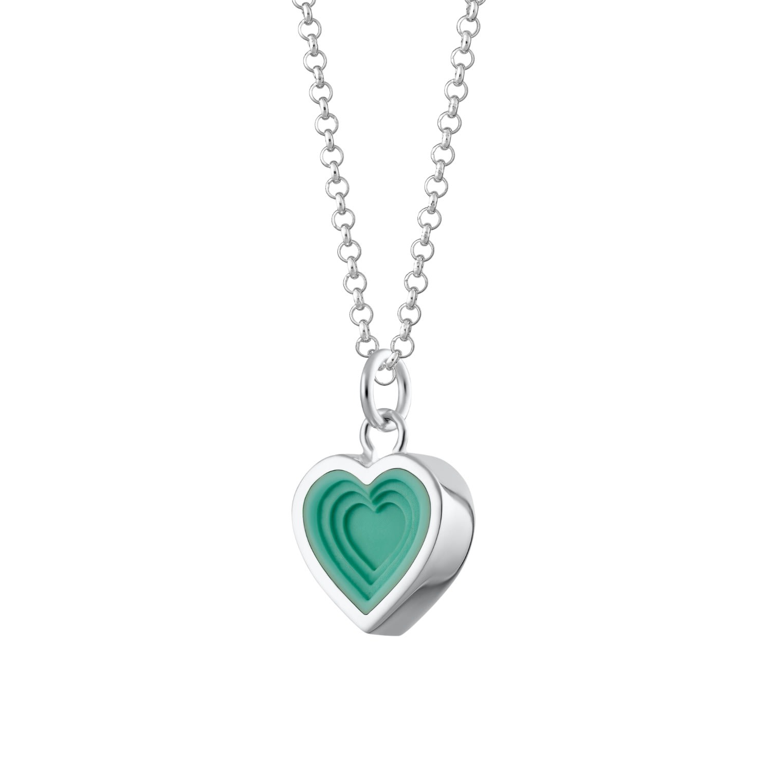 Women’s Blue / Silver Sterling Silver Geometric Turquoise Heart Charm Necklace Lily Charmed