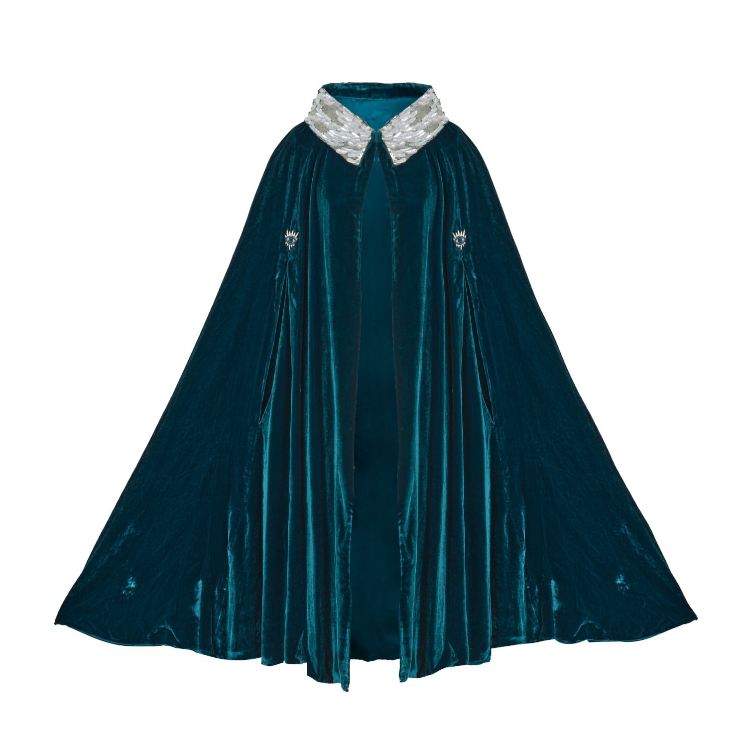 Women’s Blue / Silver The Shining Sequin Collar Cape One Size Mirayama