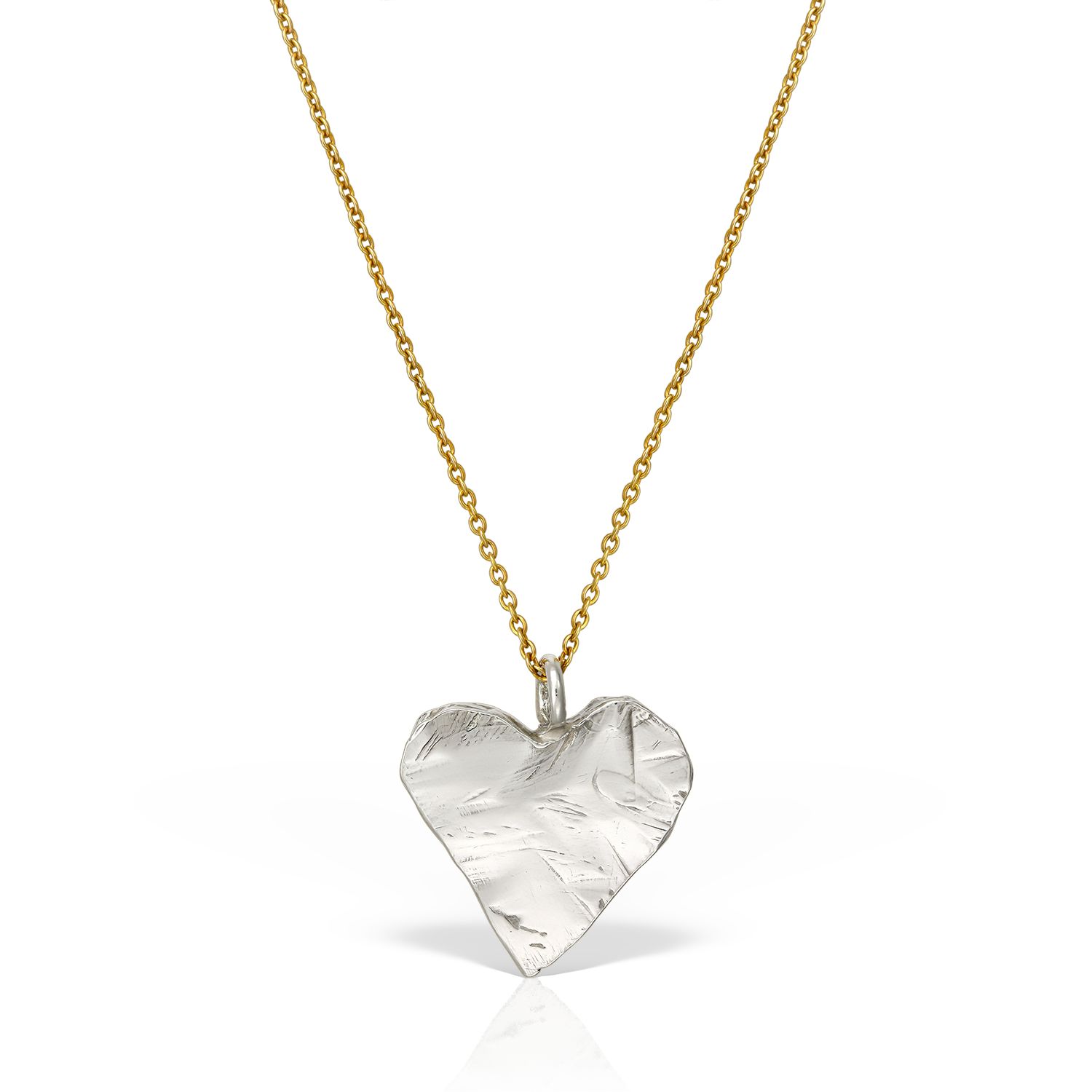 Women’s Silver / Gold Amour Silver Heart Pendant Necklace Madeleine