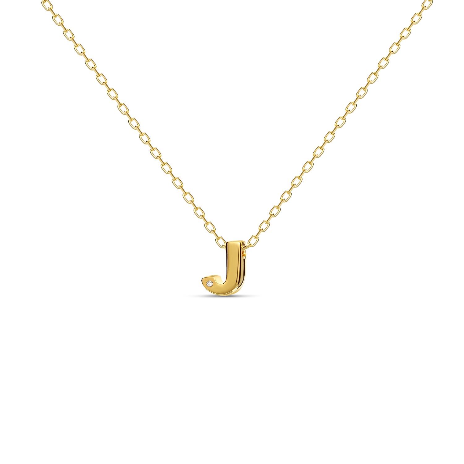 Women’s Diamond Letter Necklace J - Gold Mosuo Jewellery