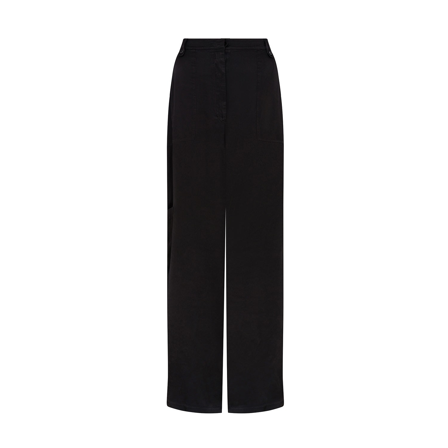 Women’s Aurora Black Satin Cargo Trousers Large Ghost