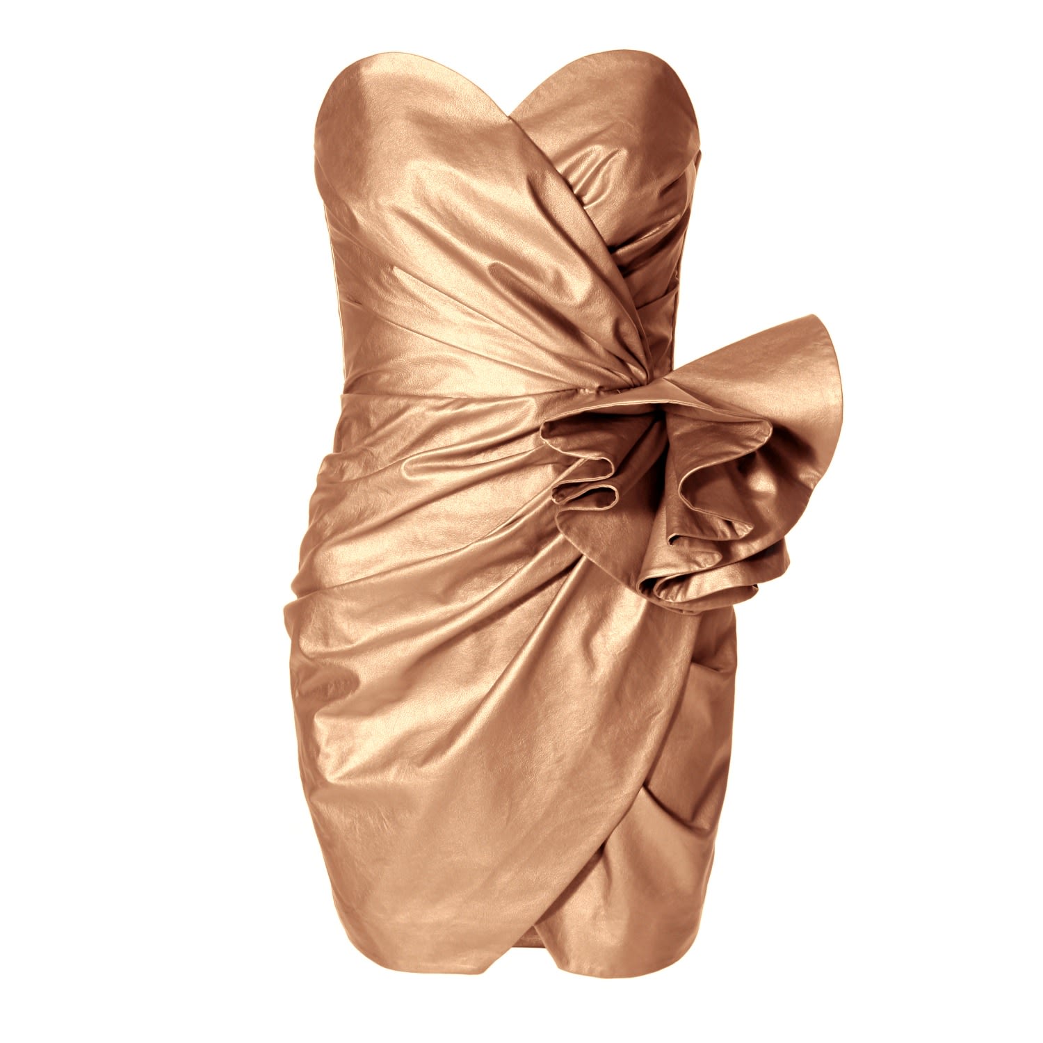 Women’s Alessandra Royal Gold Mini Strapless Dress Medium Aggi