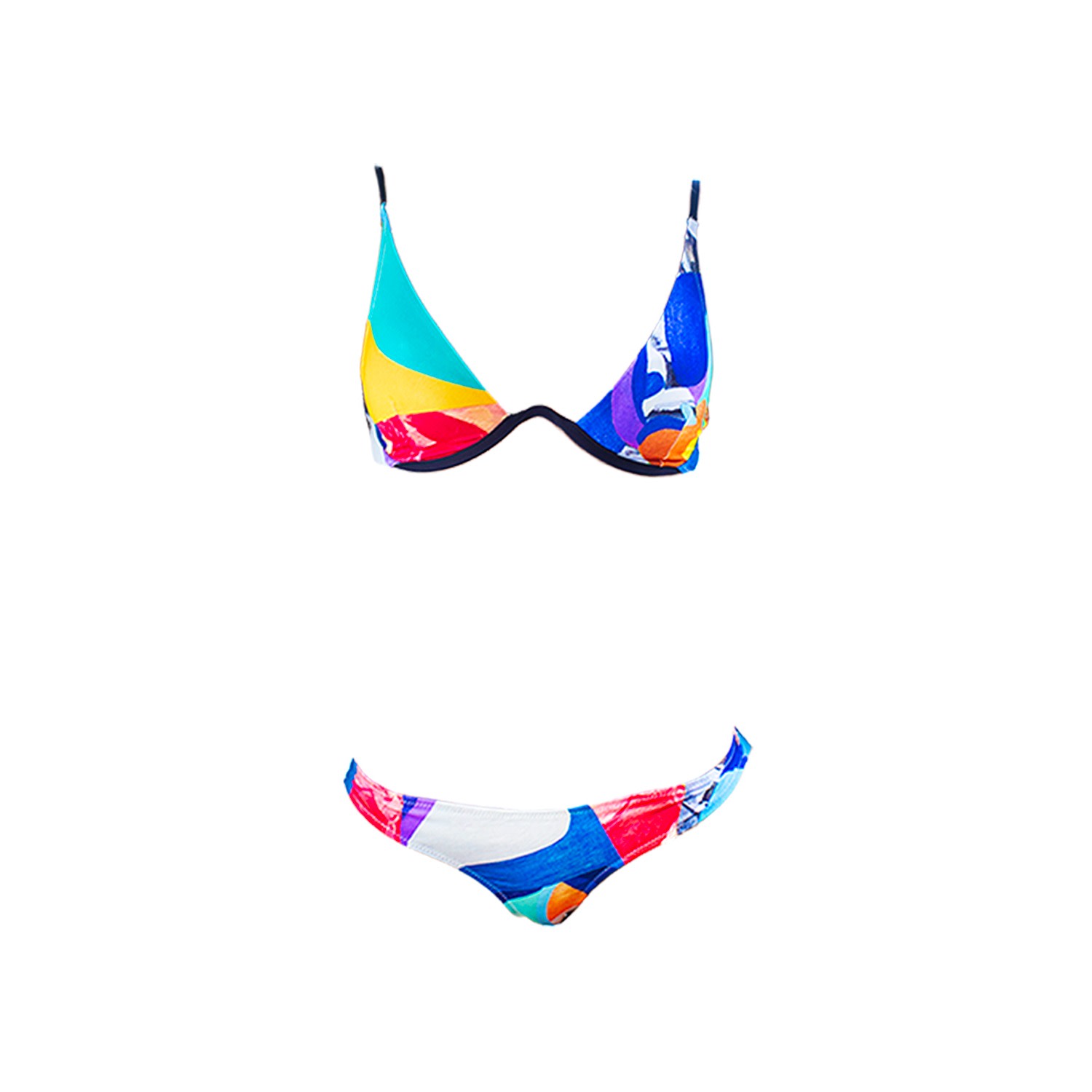 Women’s Aulala X Risbo Artistic Bikini Set - Fascinating - Multicolour Extra Small Aulala Paris