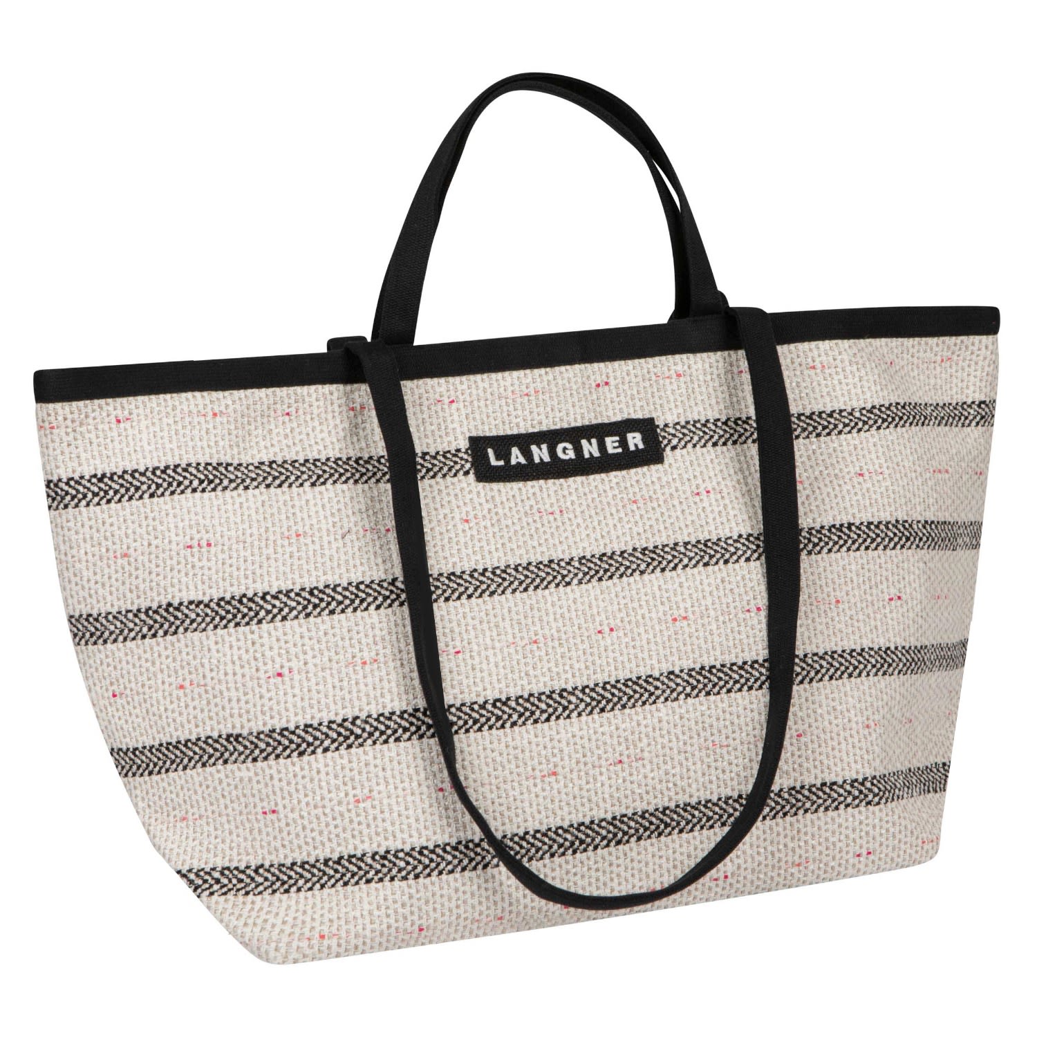 Women’s Large Black & White Striped Tote Bag Langner