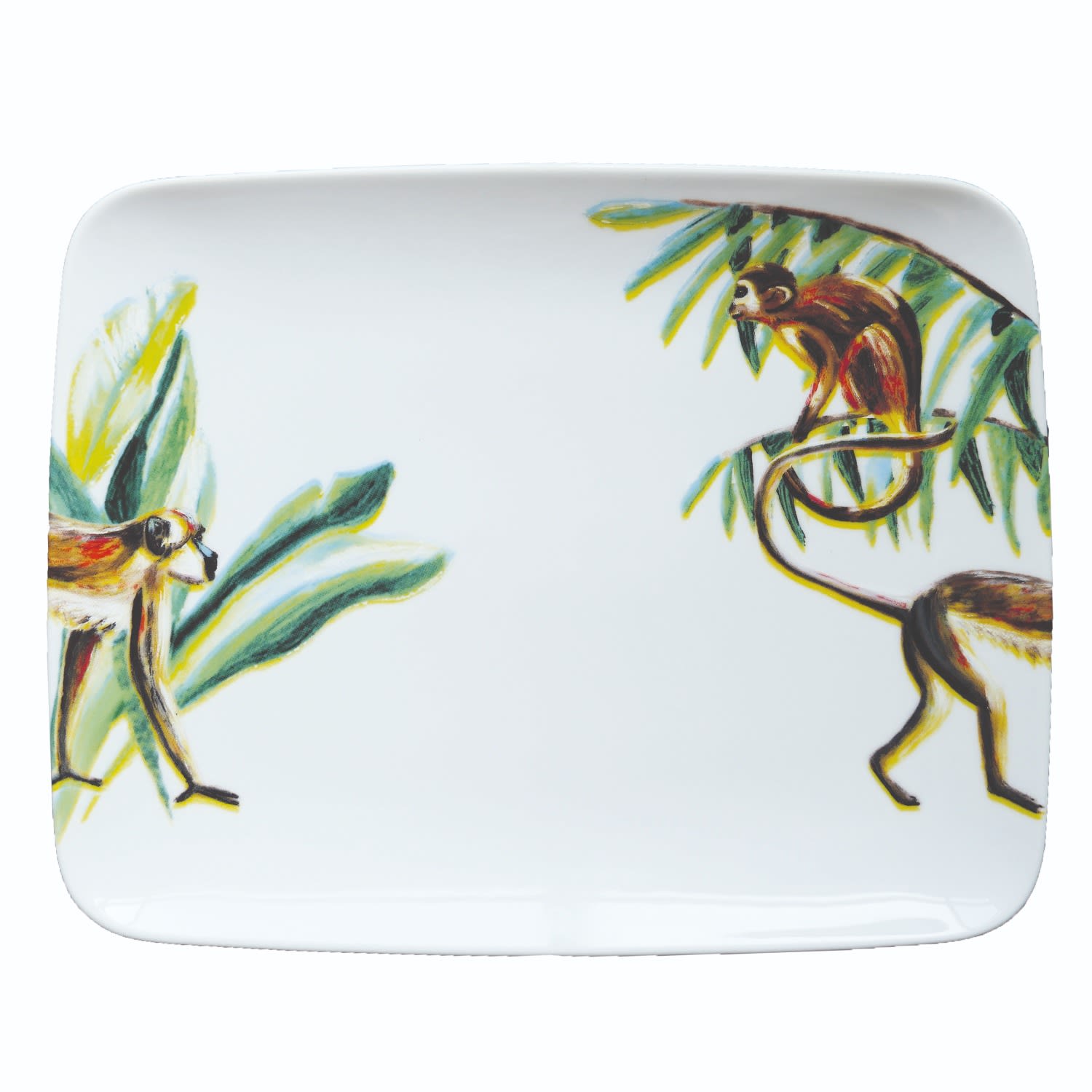 White Rectangle Wall Plate Jungle Stories Monkey Catchii