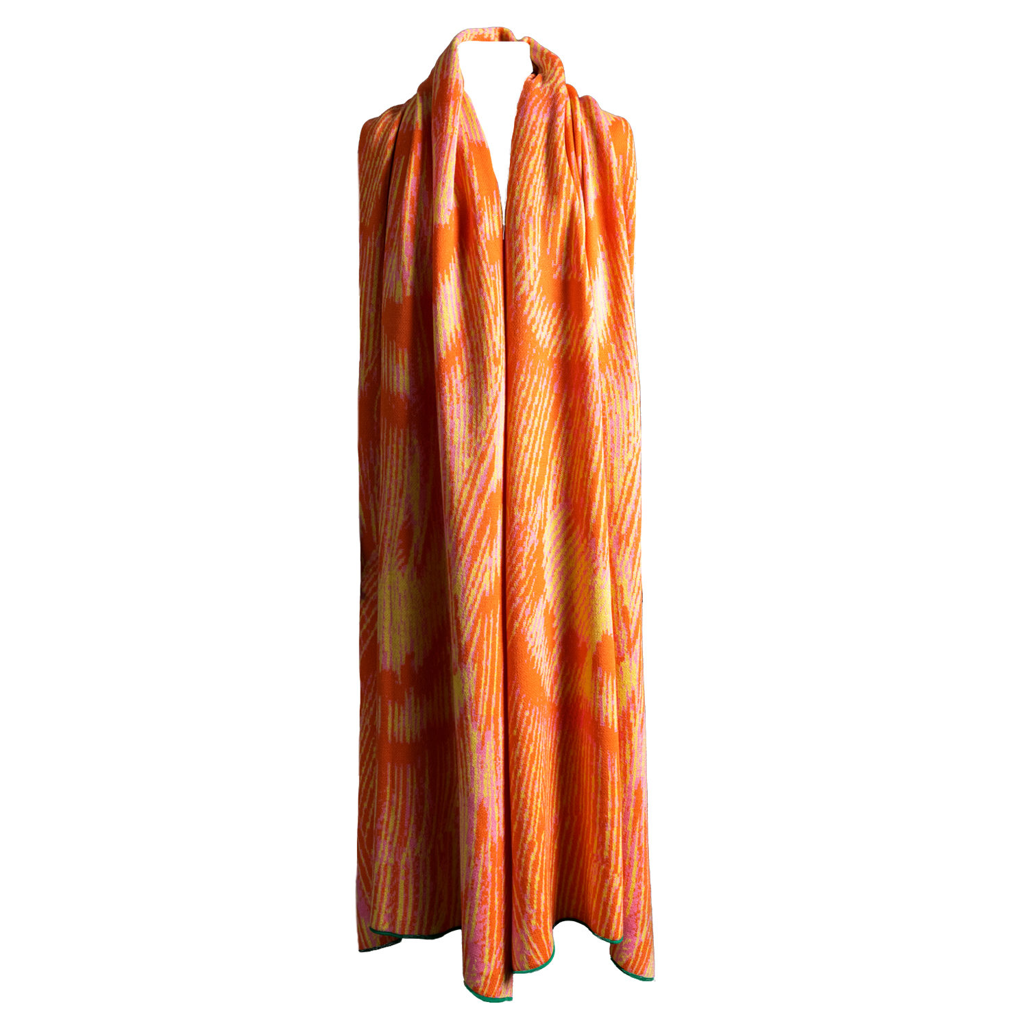 Women’s Yellow / Orange Aureus Merino Wool Knitted Pattern Scarf Orange One Size Essien & Emre