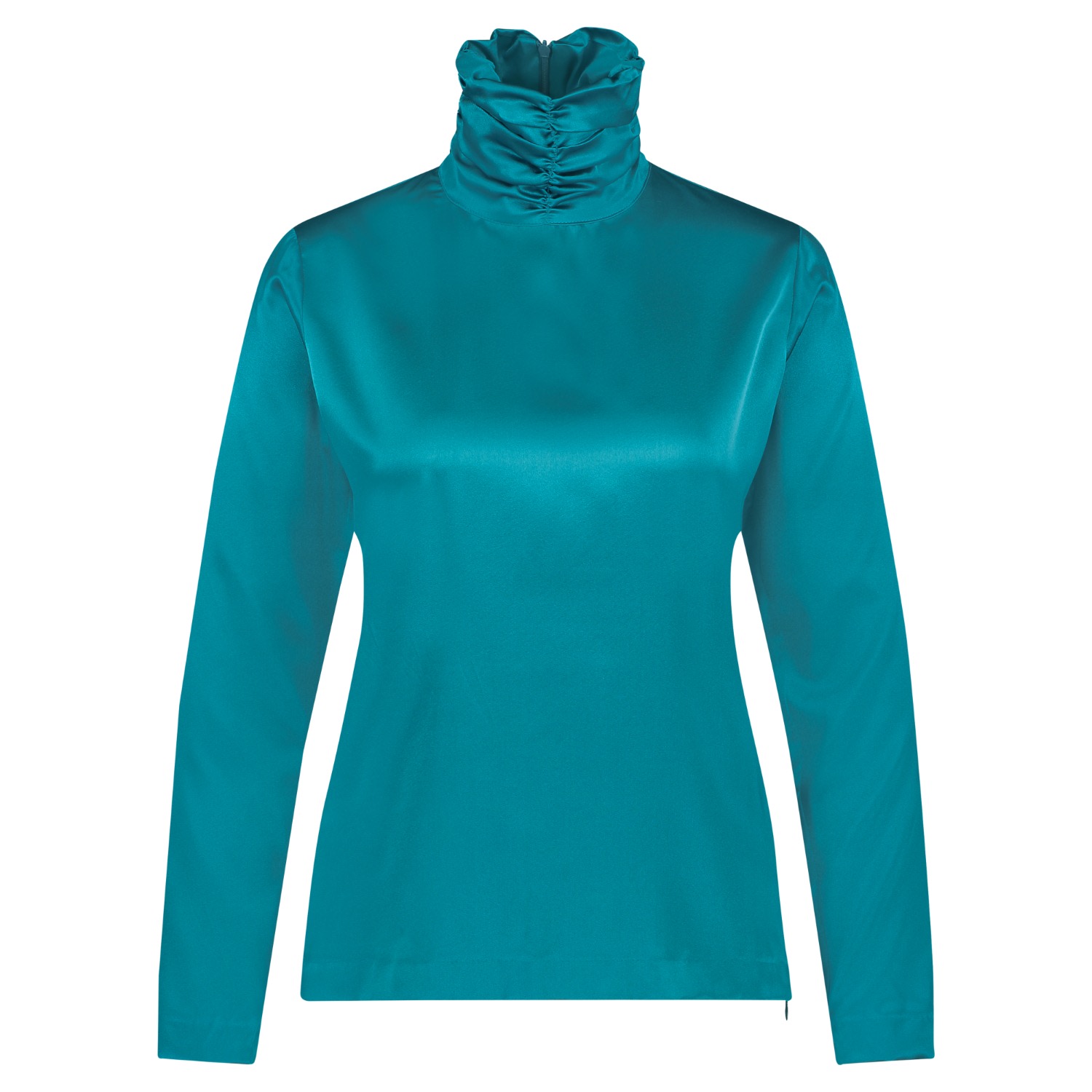 Women’s Blue Silk Turtleneck Top Extra Small Monique Singh