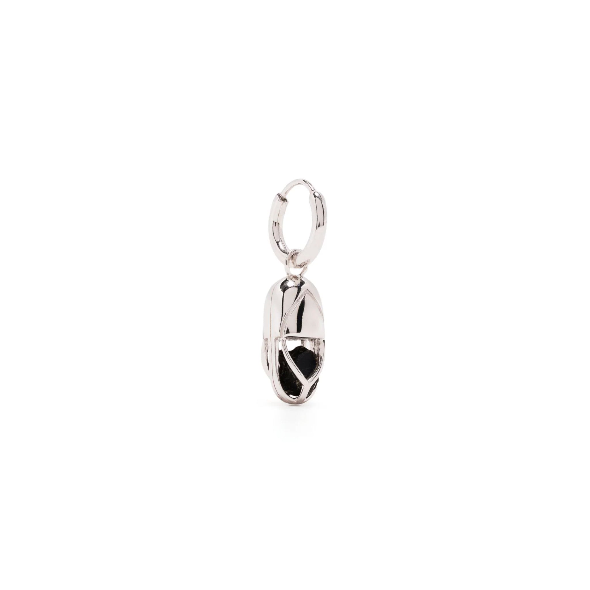 Women’s Black / Silver Mini Capsule Crystal Hoop Earring - Black Onyx, Sterling Silver Capsule Eleven