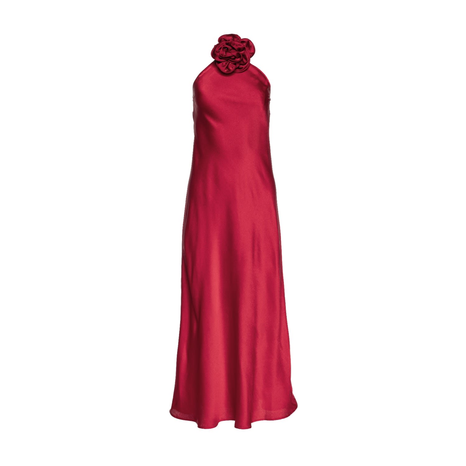 Women’s Red Belle Scarlet Dress With Crystallized Flower Large Vasiliki Atelier