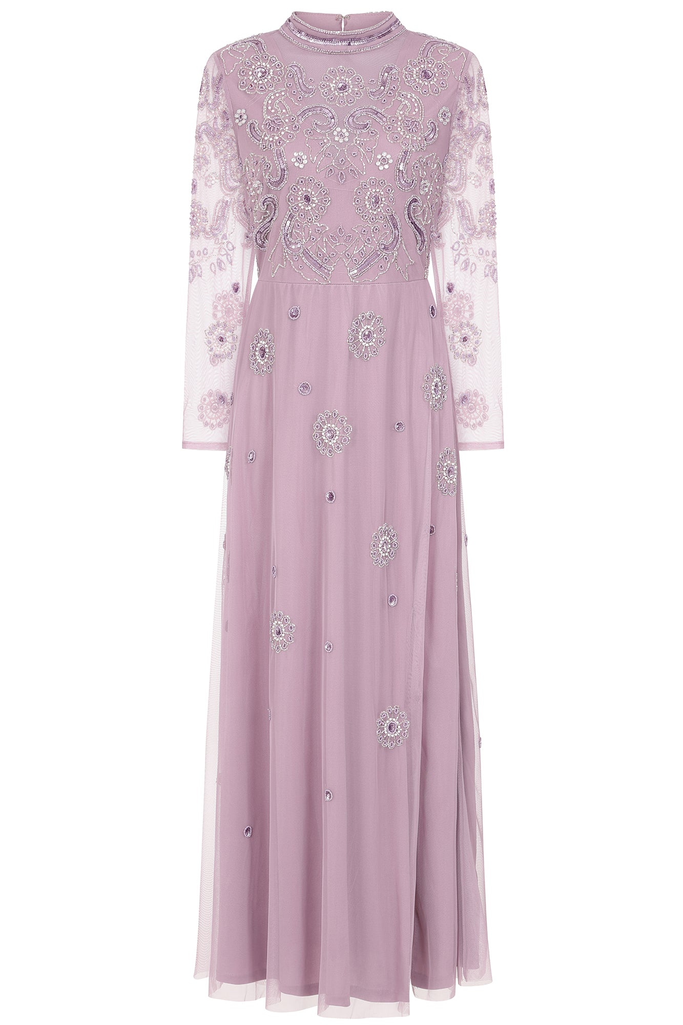 Women’s Pink / Purple Sabina Embellished Maxi Dress - Lilac Medium Frock and Frill