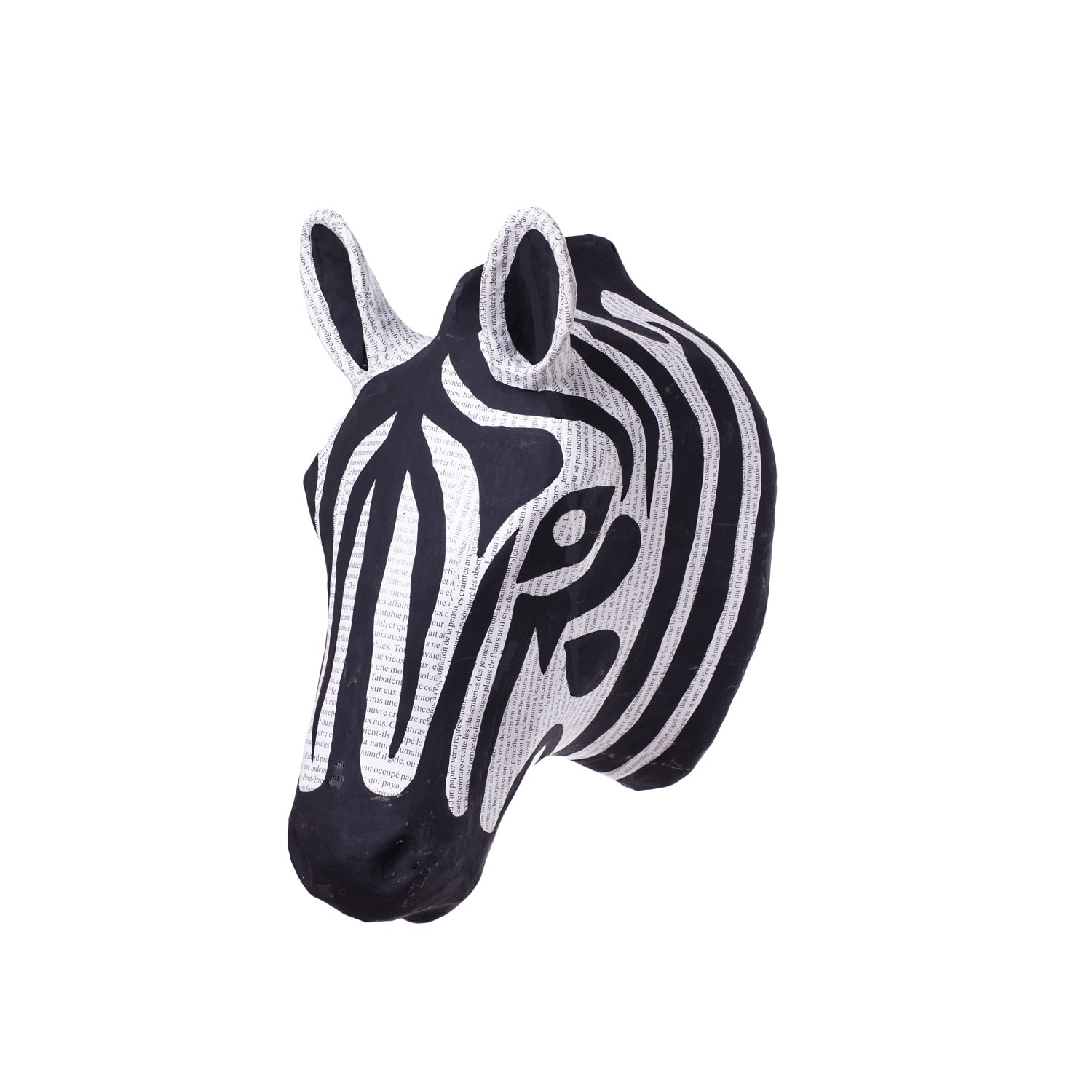 White / Black / Neutrals Zayir The Paper Mache Zebra Head Caribbean Craft