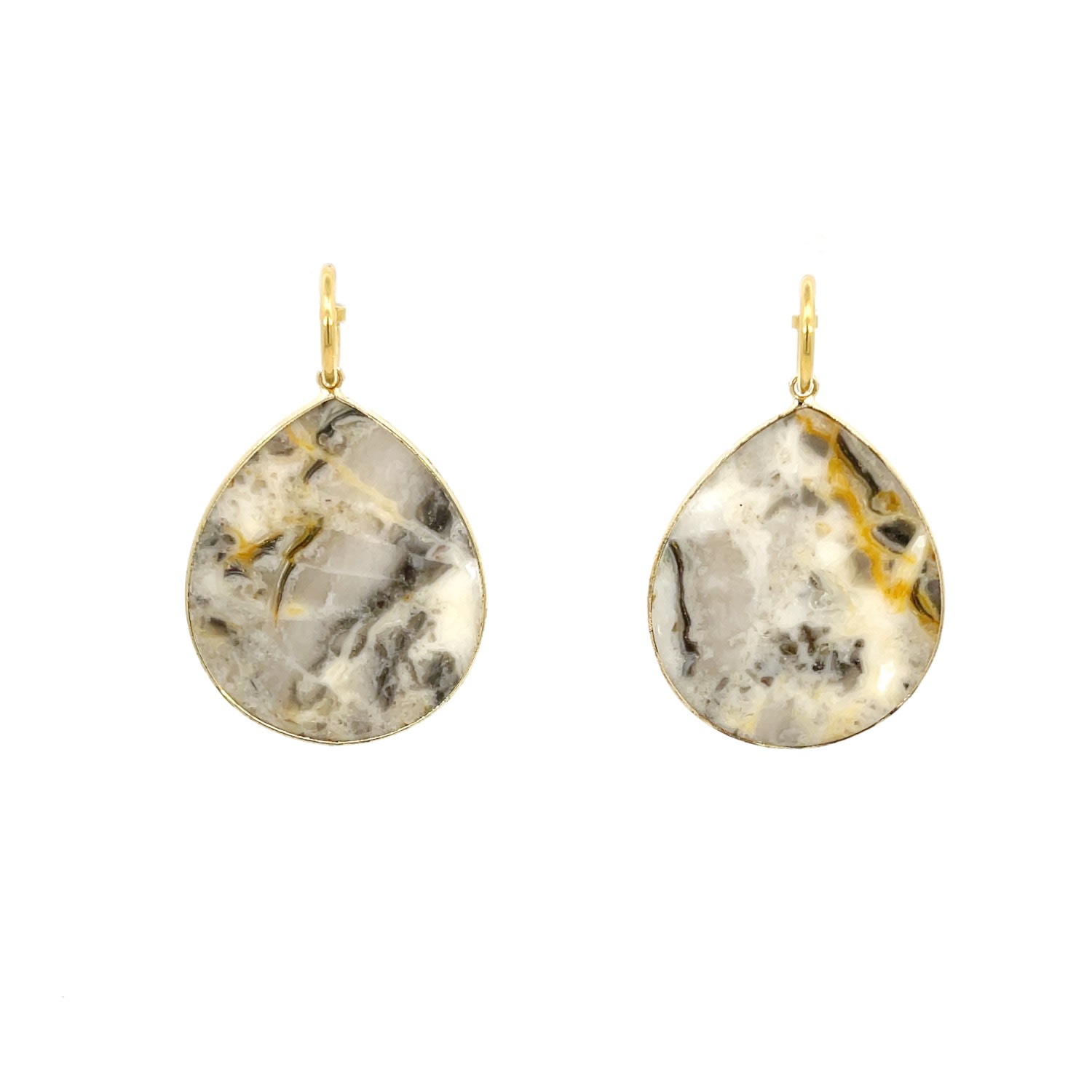 Women’s Heavenly Beauty Oval Drop Earrings/Harmony - White Jasper Gosia Orlowska