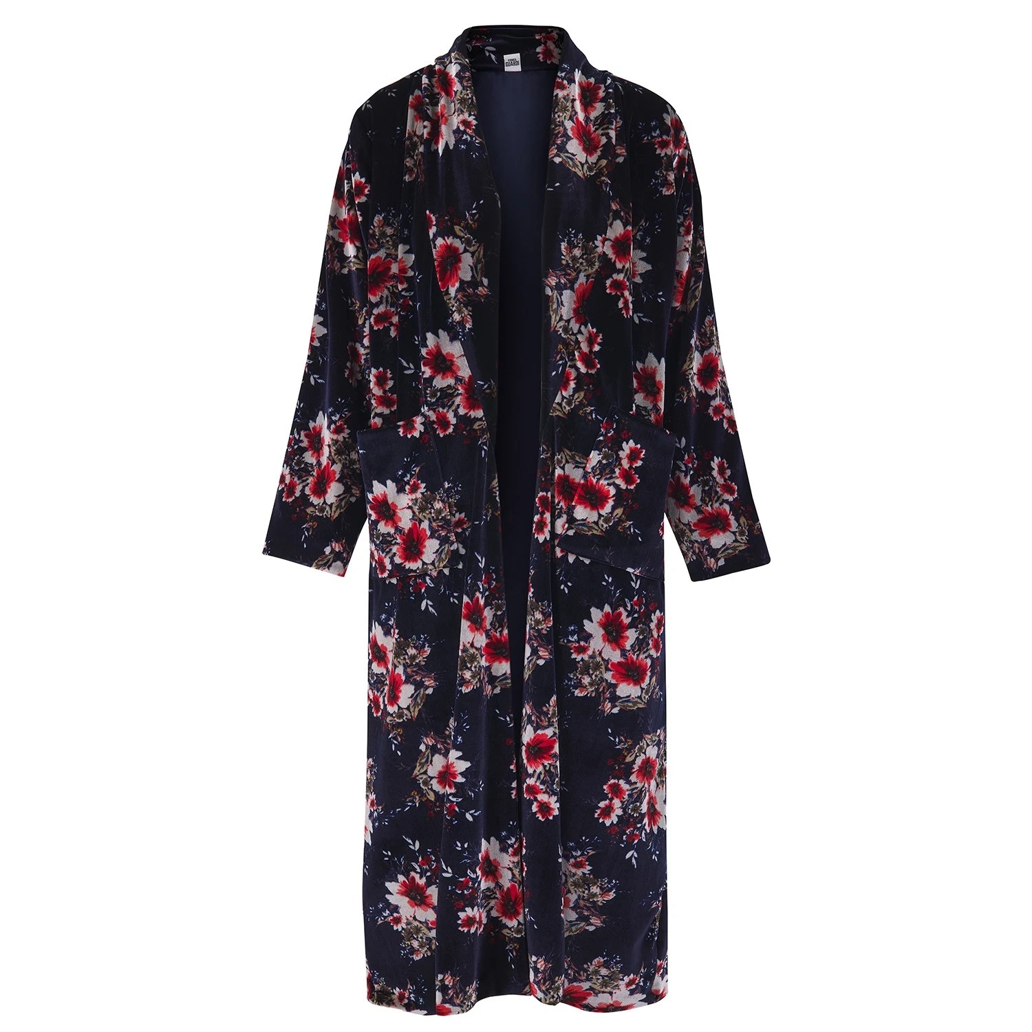 Women’s Blue Hermione Navy Floral Velvet Duster Medium Numbat