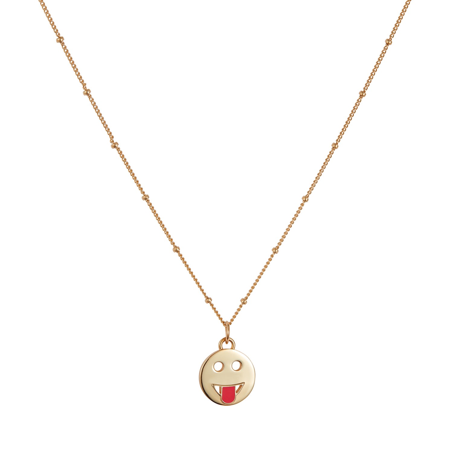 Women’s Mood Pendant Necklace Cheeky - Gold Toolally