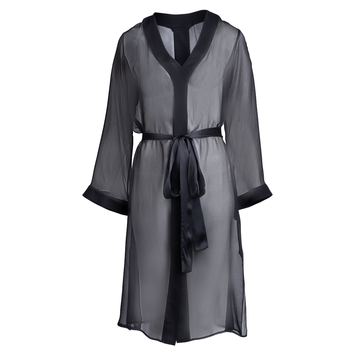 Women’s Black Silk Chiffon Night Dress In Noire Xxs Je MÃ©rite