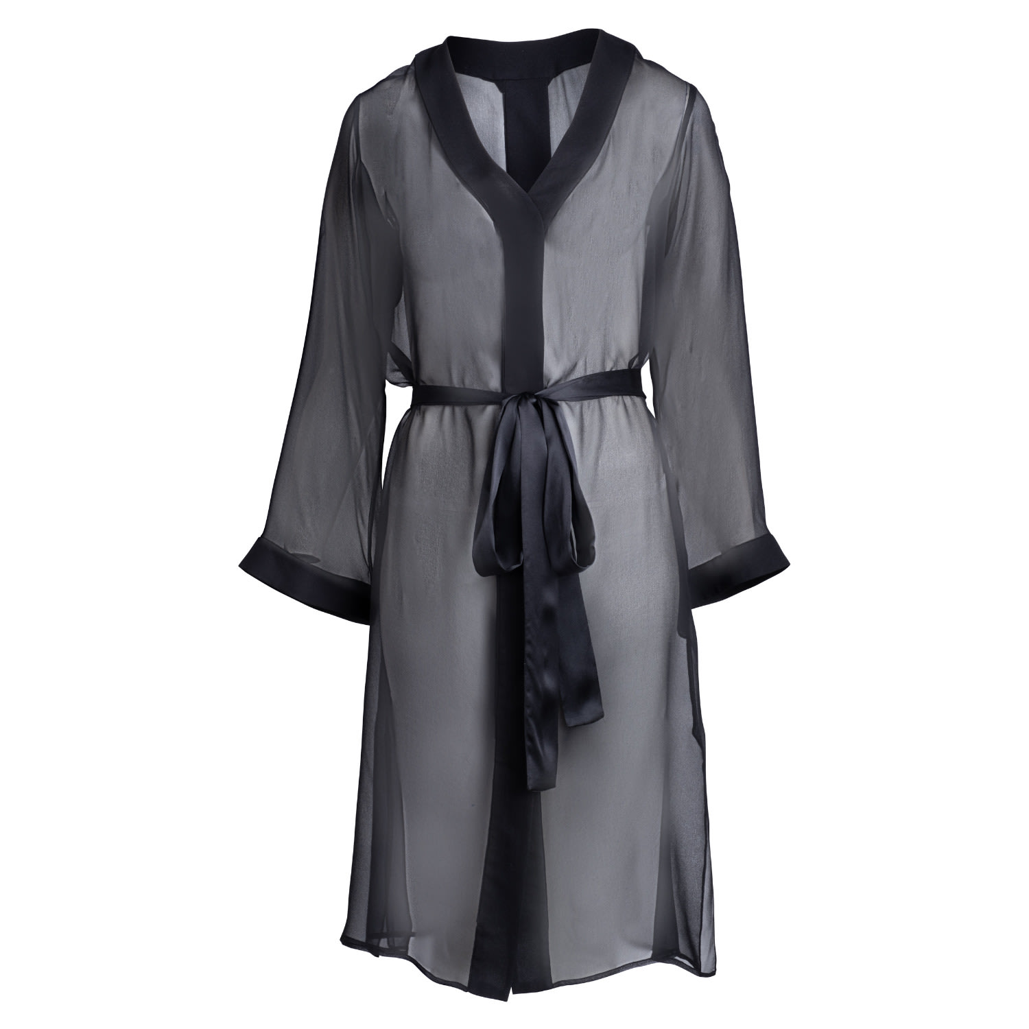 Women’s Black Silk Chiffon Night Dress In Noire Small Je Mrite