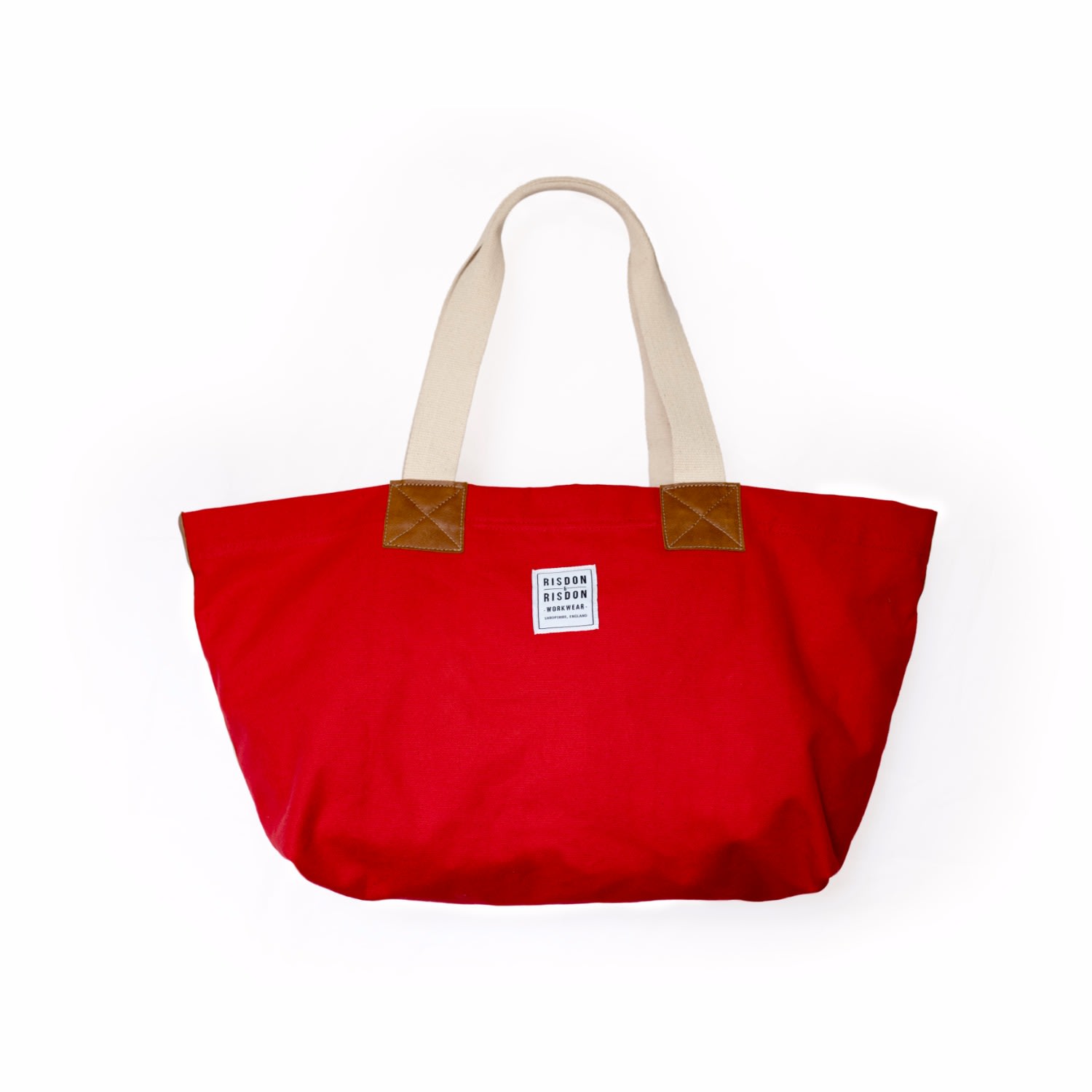 Women’s Factory Red Canvas & Leather Bag Risdon & Risdon