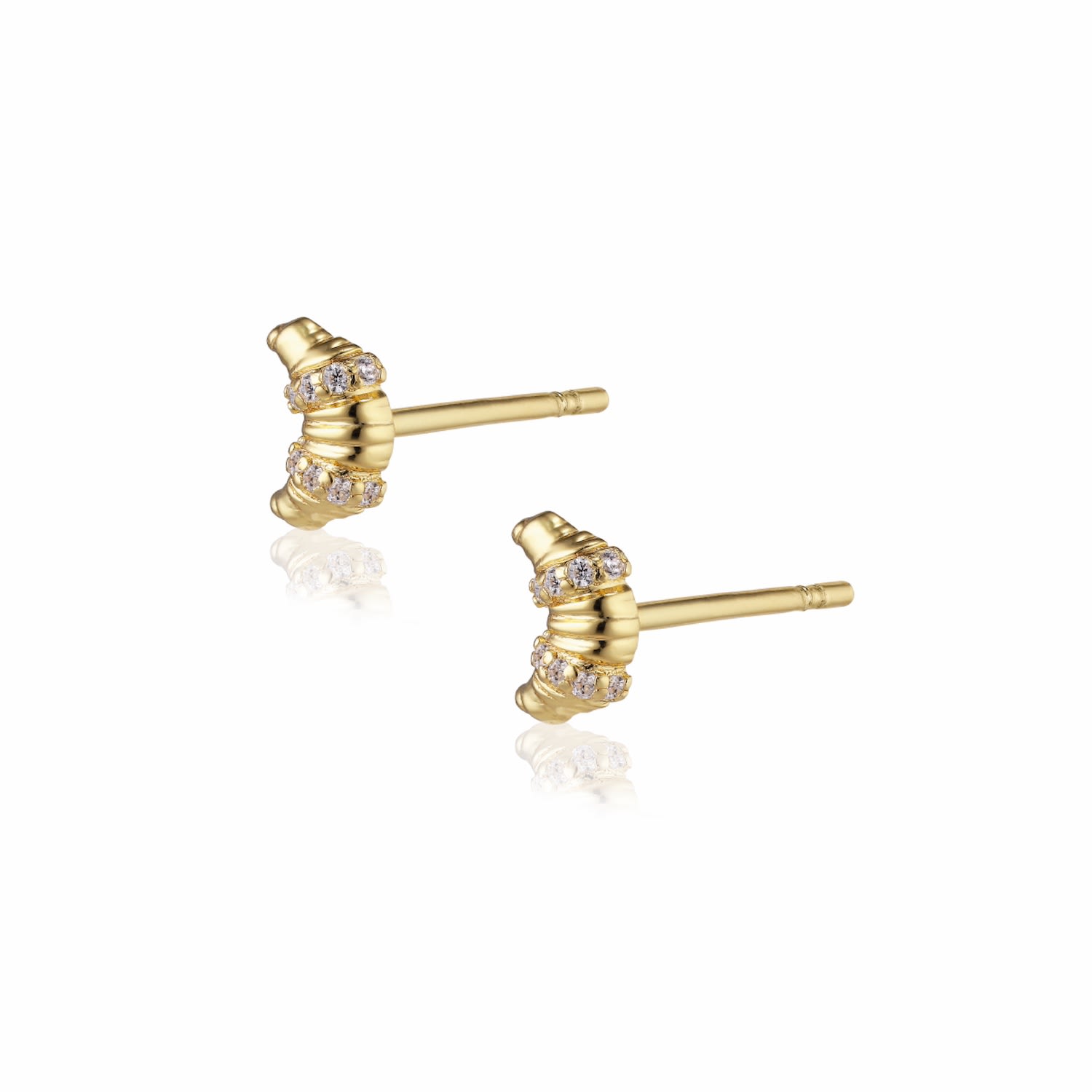 Women’s Venus Moon Earstuds W. Zirconia - Gold Alura Copenhagen Jewellery