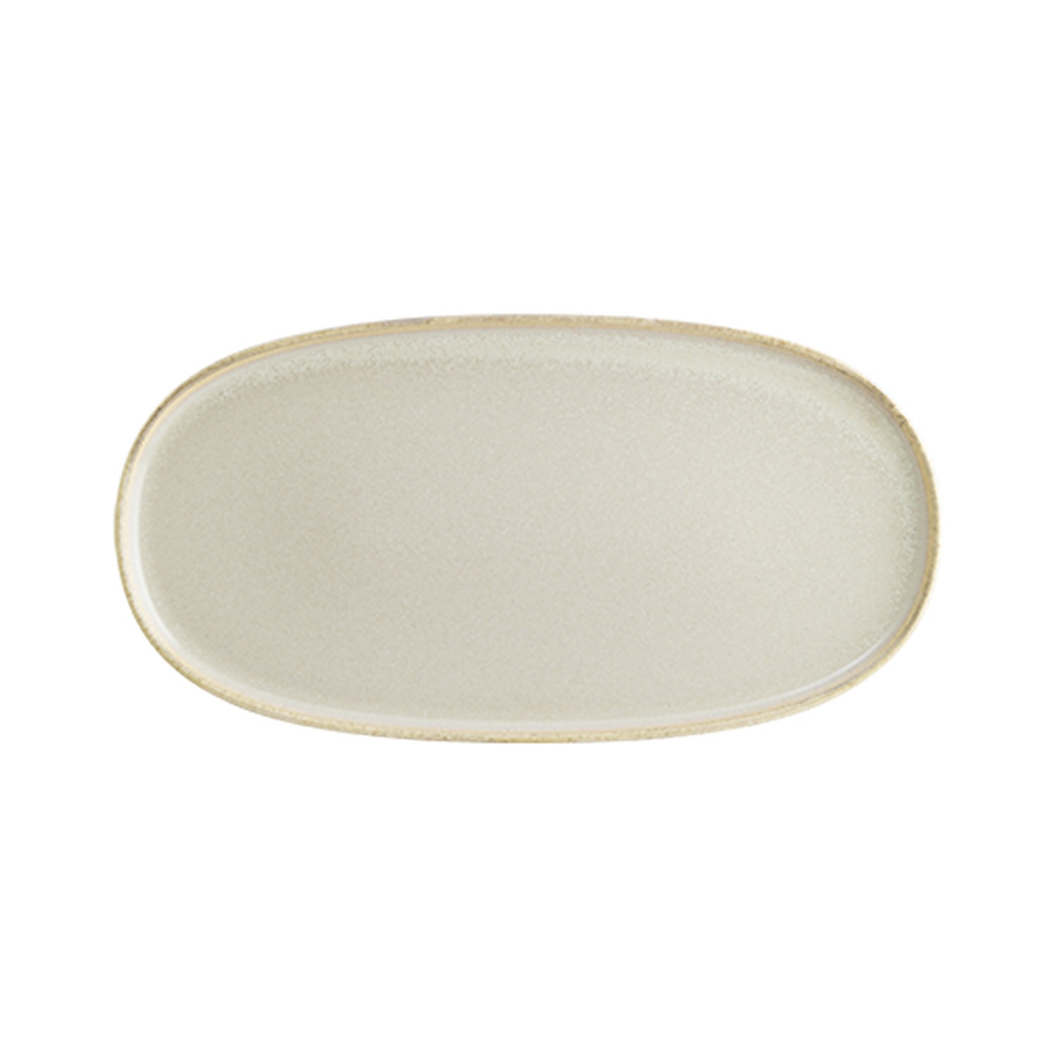 Sand Porcelain Platter Beige Oval 11.75" X 6.25" X 0.75" One Size Turgla Home