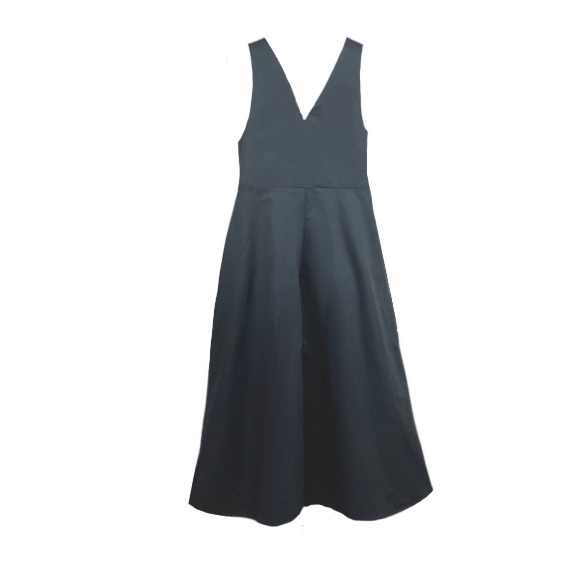 Women’s Black Cariad Midi Pinafore Dress Sleeveless With Pockets Large Frock Tales