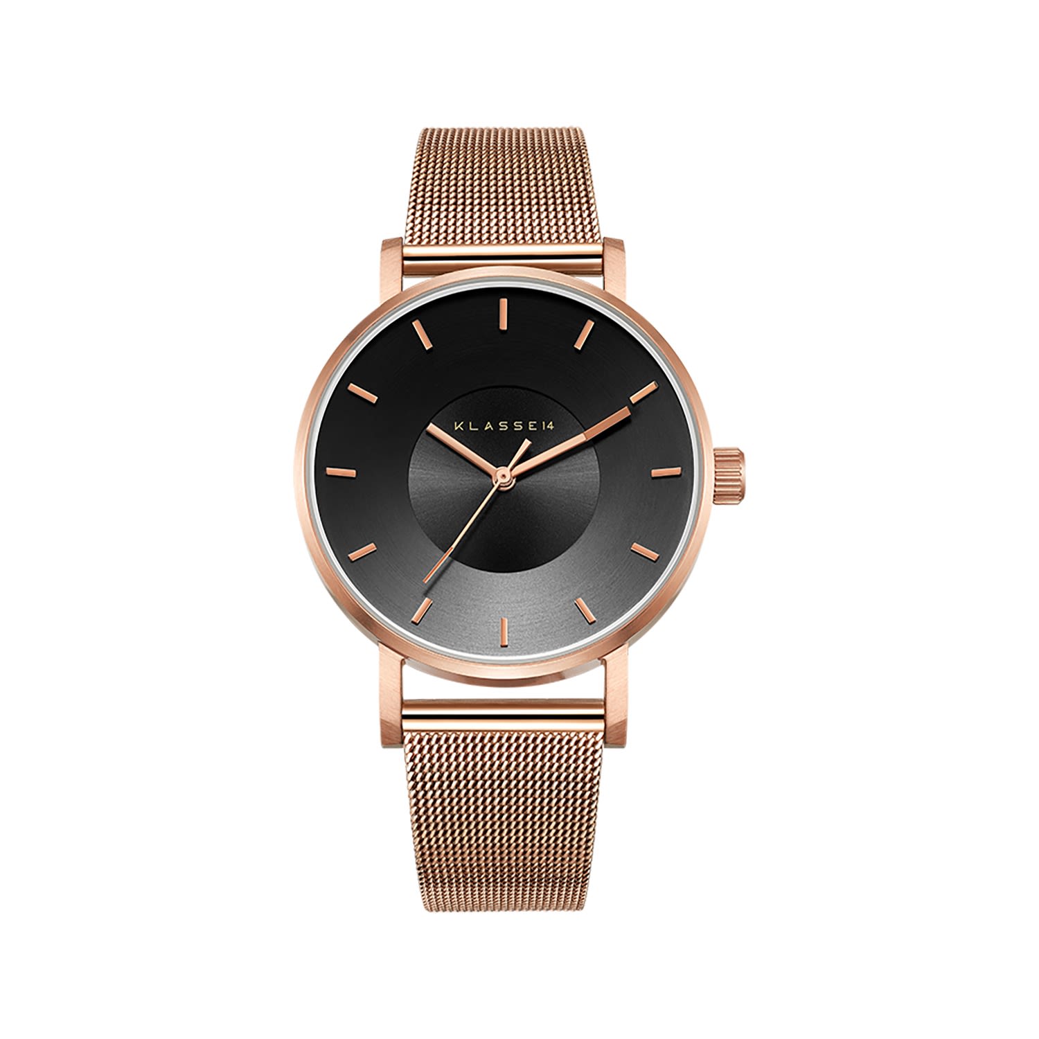 Women’s Rose Gold / Black Volare Dark Rose With Mesh Band 36Mm Klasse14