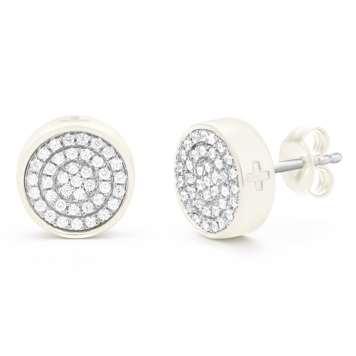 Women’s Two-Tone Circle Earrings In White - M All Incl.+