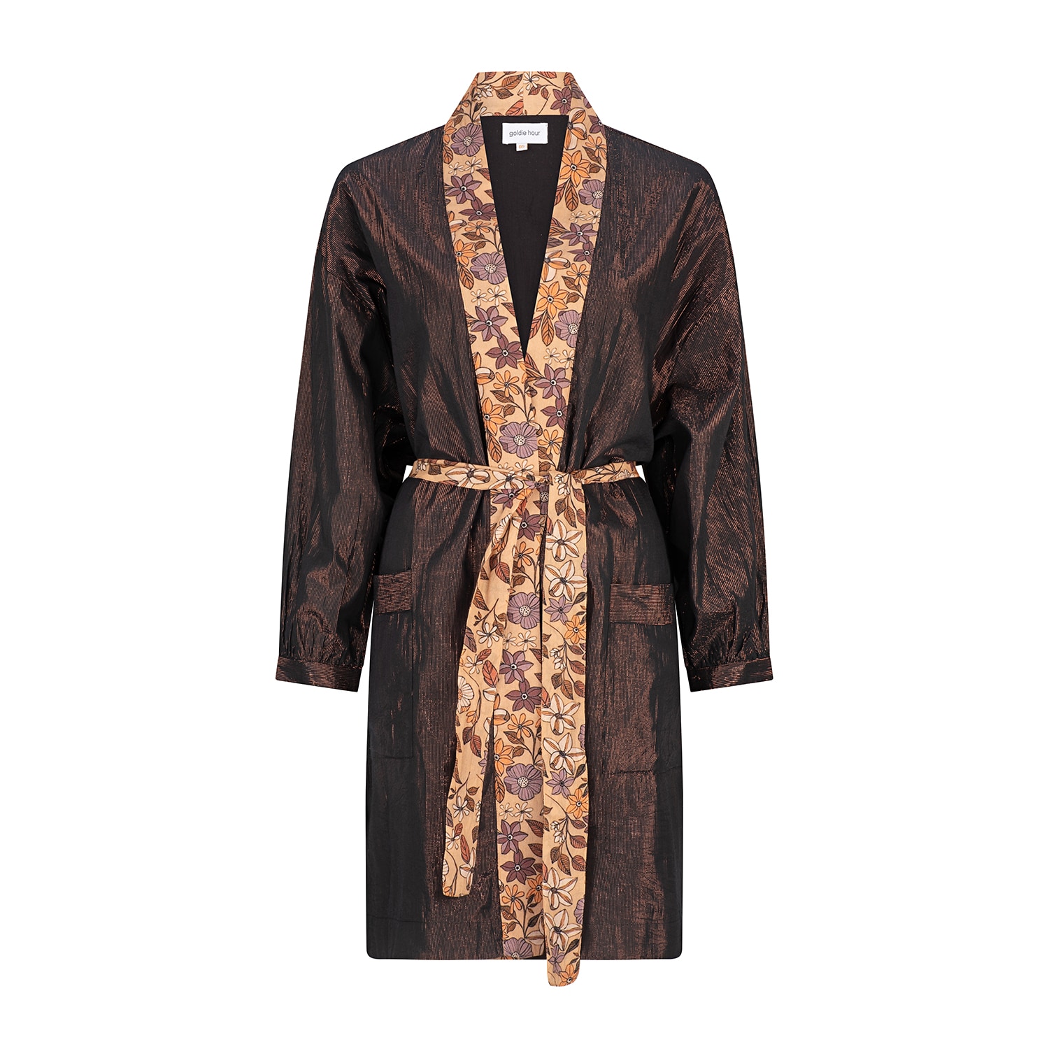 Women’s Rose Gold Margot Kimono Bronze Lurex One Size Goldie Hour