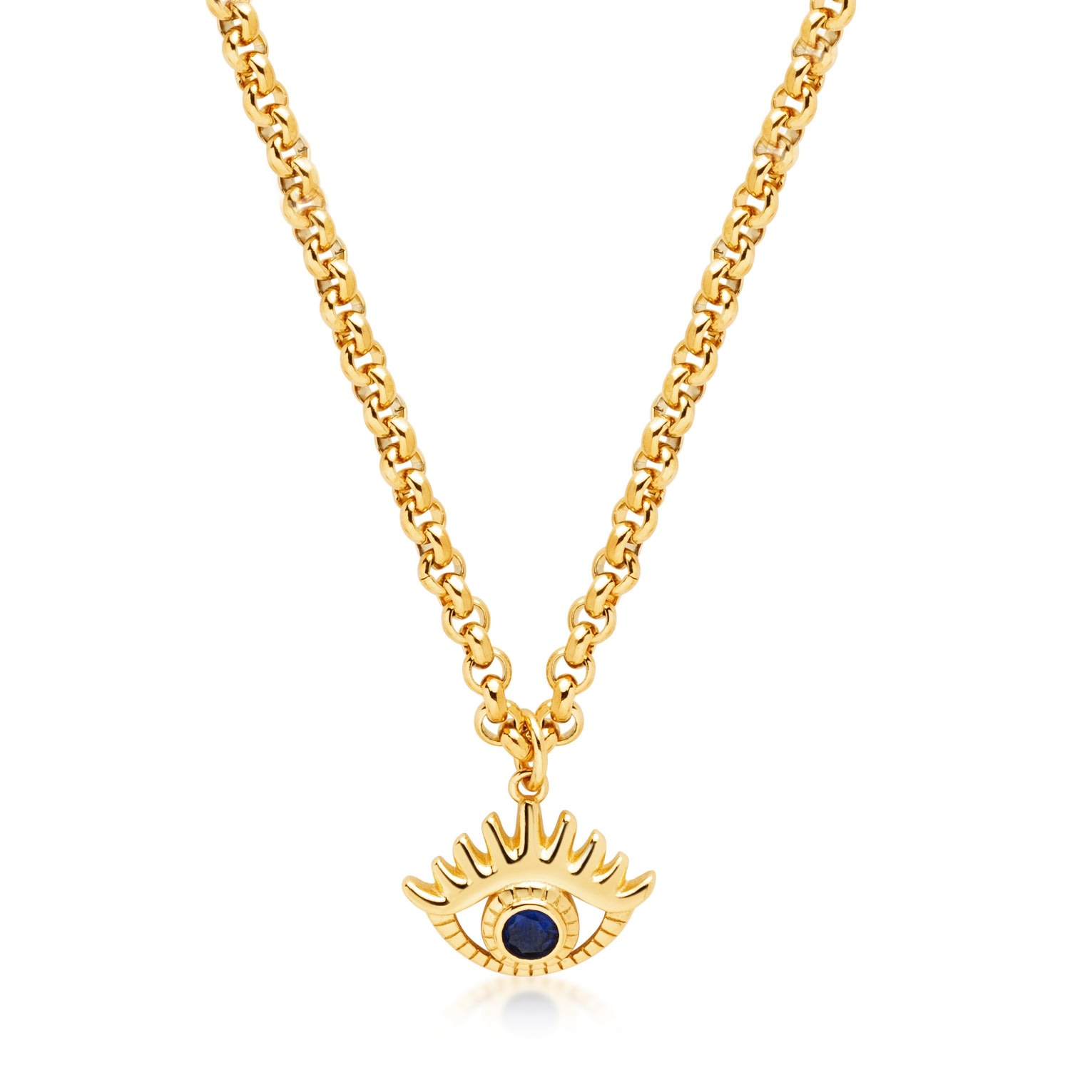 Gold Men’s Necklace With Mini Evil Eye Pendant Nialaya