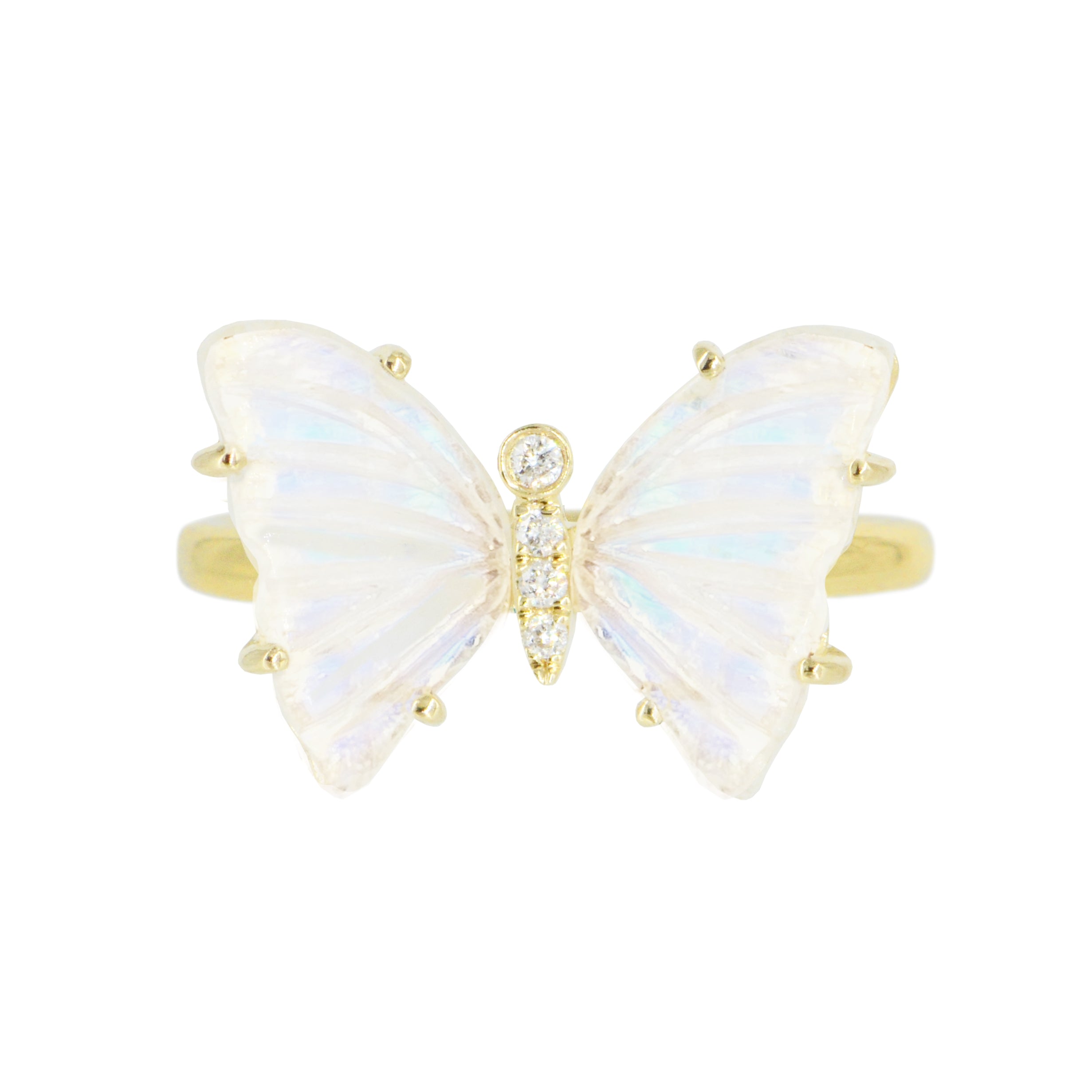 Women’s Moonstone Butterfly Ring With Diamonds Kamaria