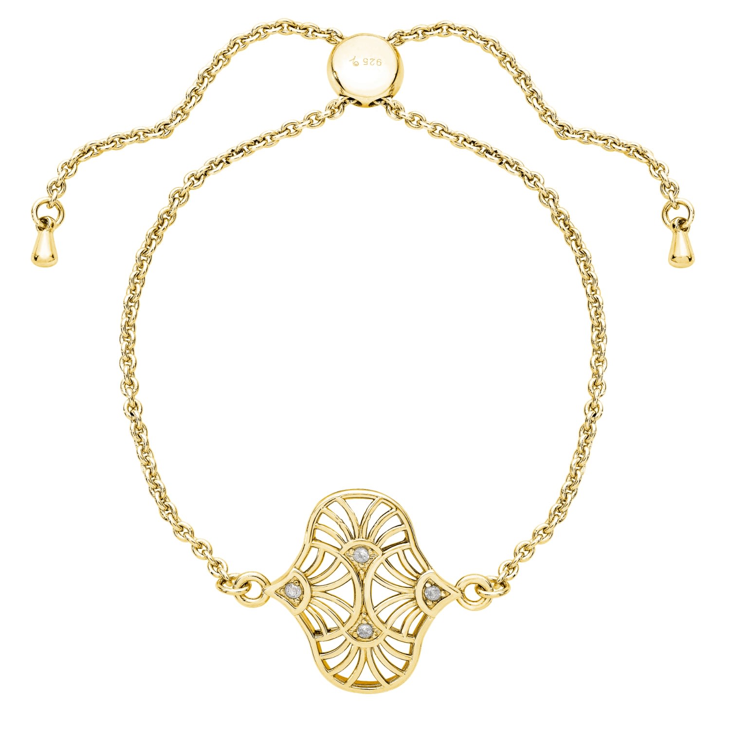 Women’s Art Deco Oval Bracelet In Gold Vermeil Lucy Quartermaine