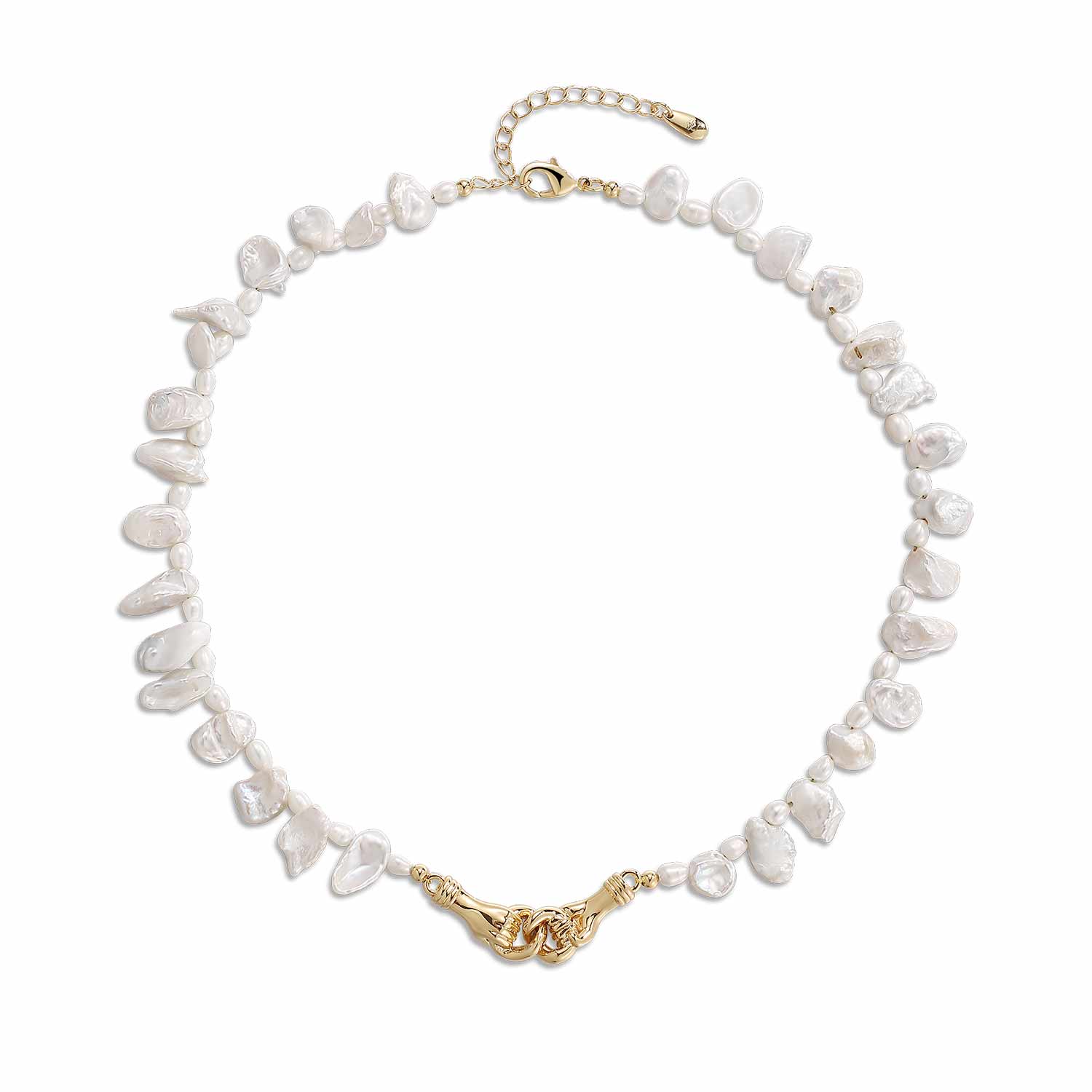 Women’s Gold / White Wave Kisses Pearl Necklace Retro Chic