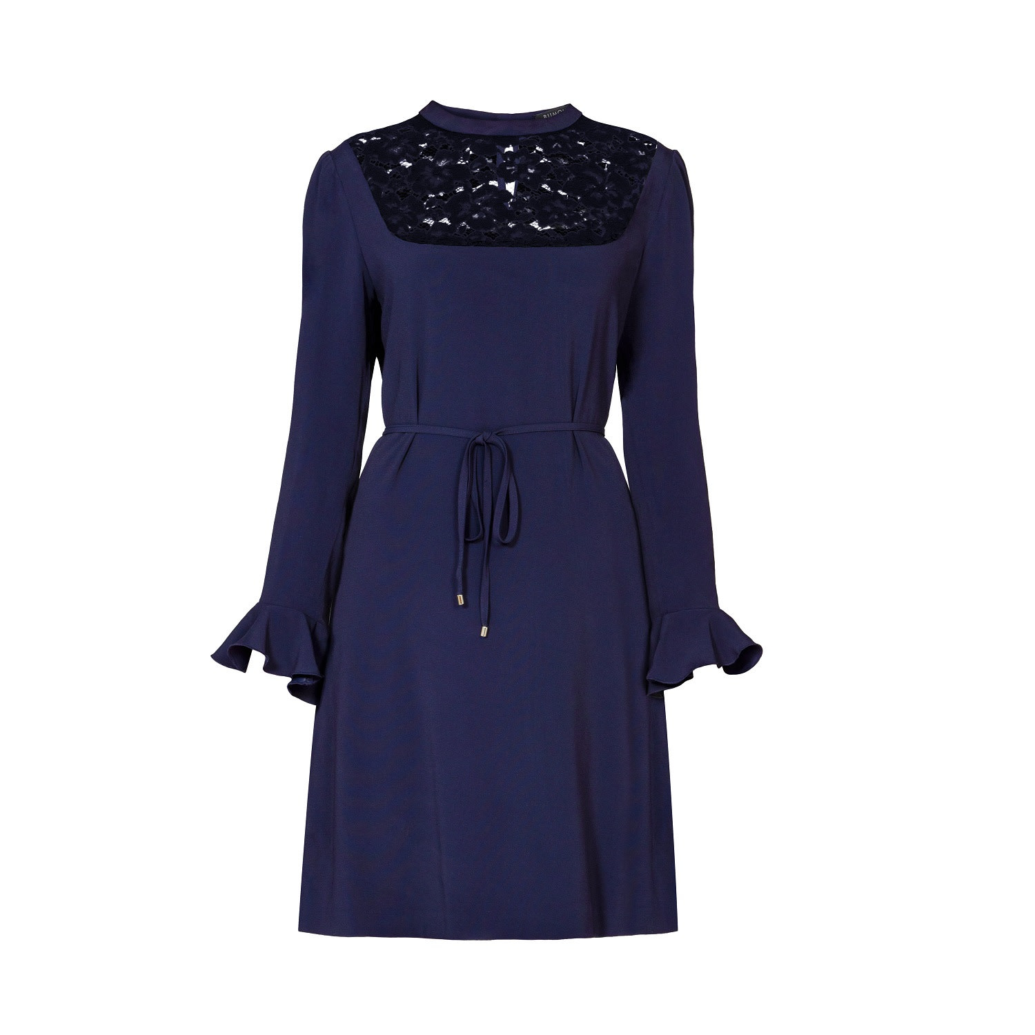 Women’s Blue Lavinia Lace Panelled Cady Dress Medium Rumour London