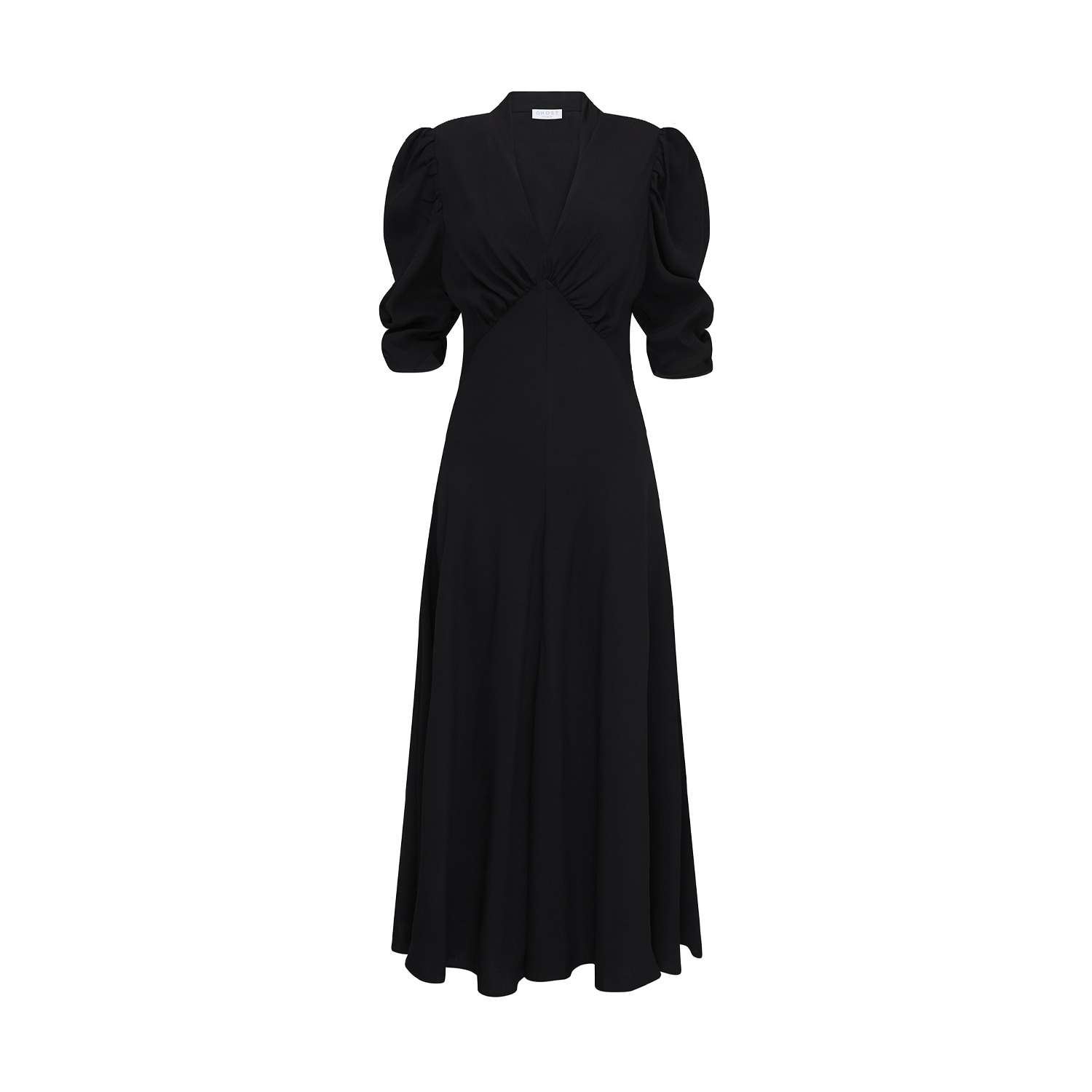 Women’s Black Madi Crepe Midi Dress Extra Small Ghost