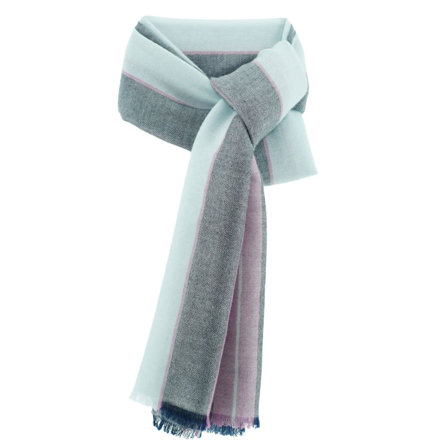 Women’s Blue / Pink / Purple Reef Night Cashmere Scarf In Blue Grey And Pink - Unisex Scarves by Franci