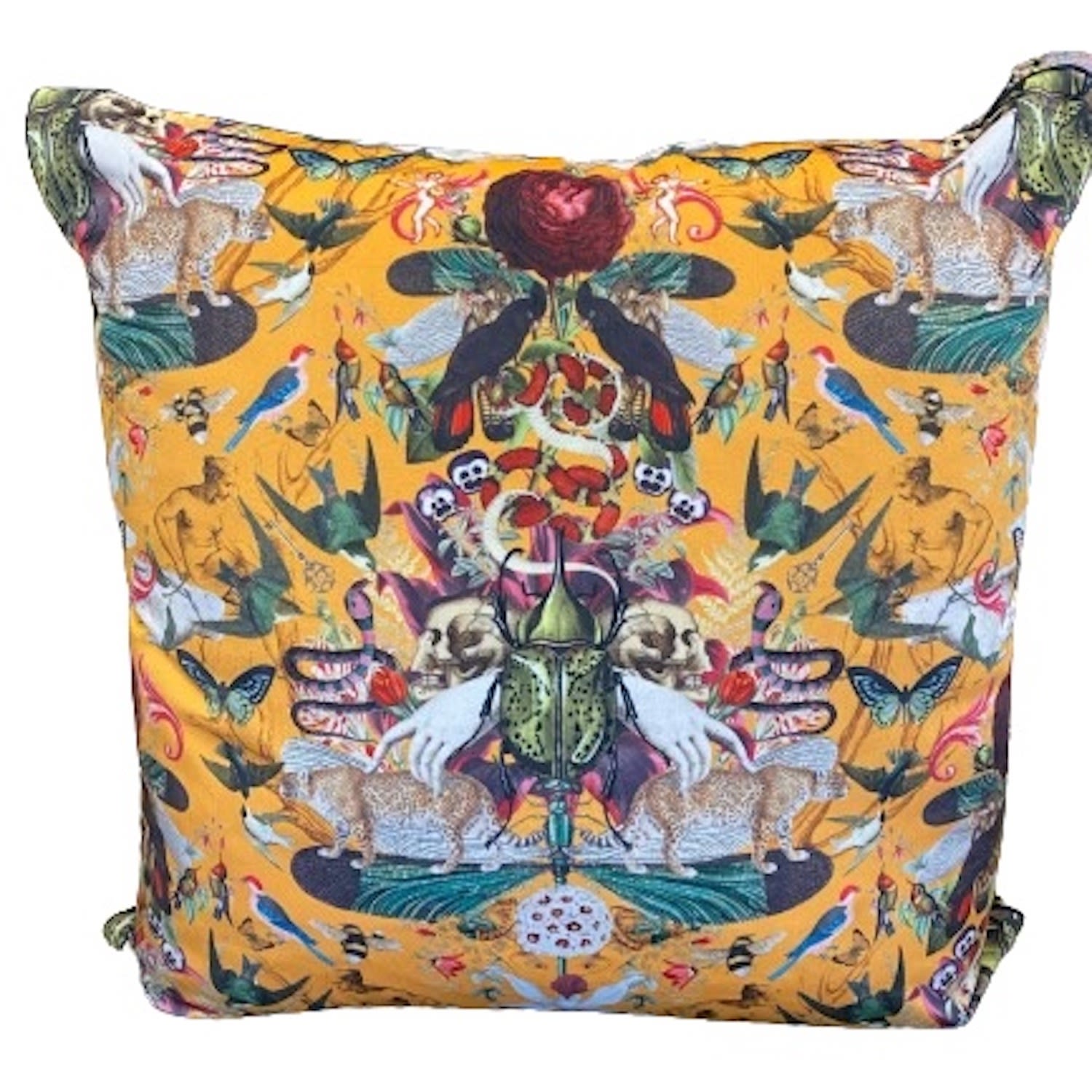 Yellow / Orange Divine Curio - Luxury Velvet Cushion Myrtle & Mary