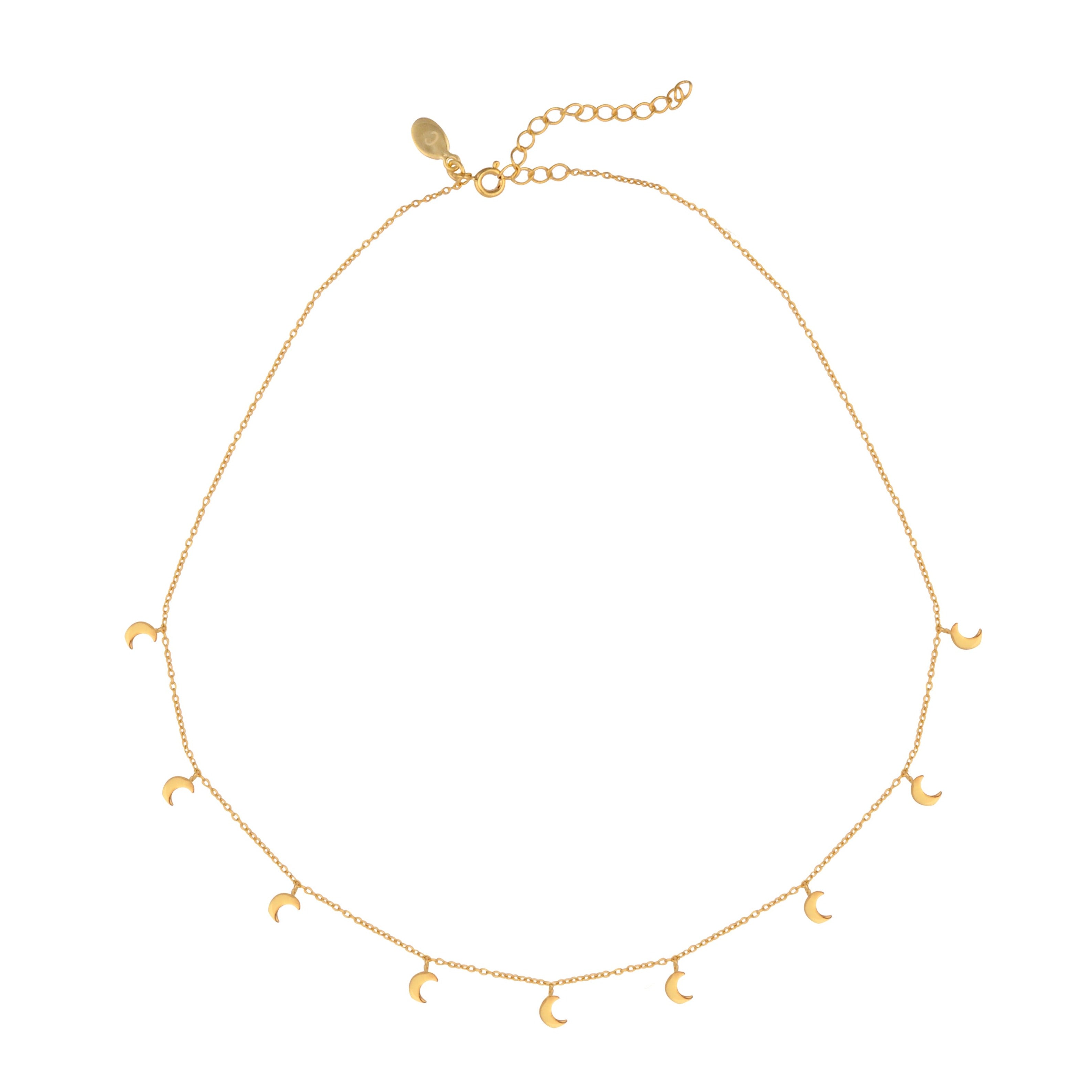 Women’s Delicate Gold Moon Choker Layering Necklace Cantik by Camilla