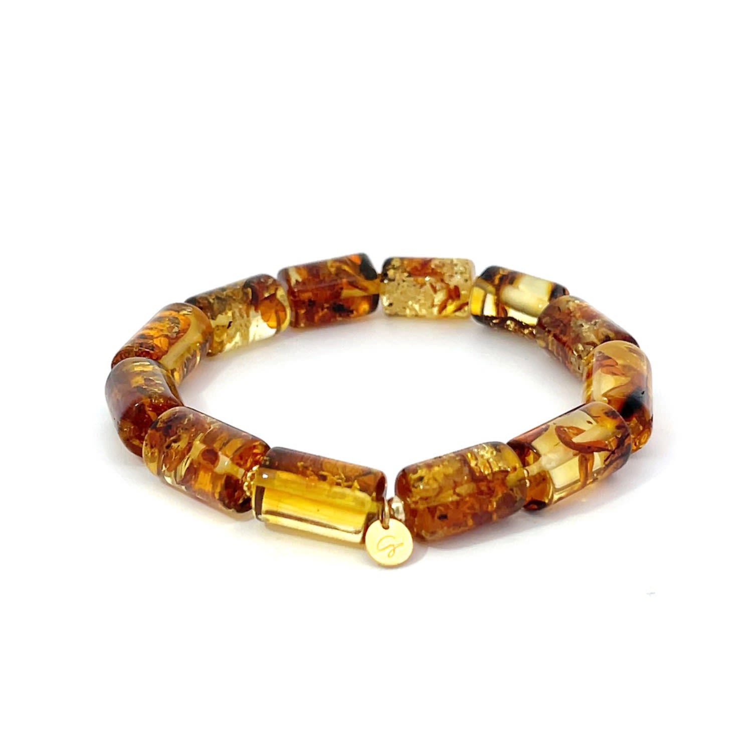 Women’s Yellow / Orange Lucky Amber - Tube Beaded Amber Bracelet I Gosia Orlowska