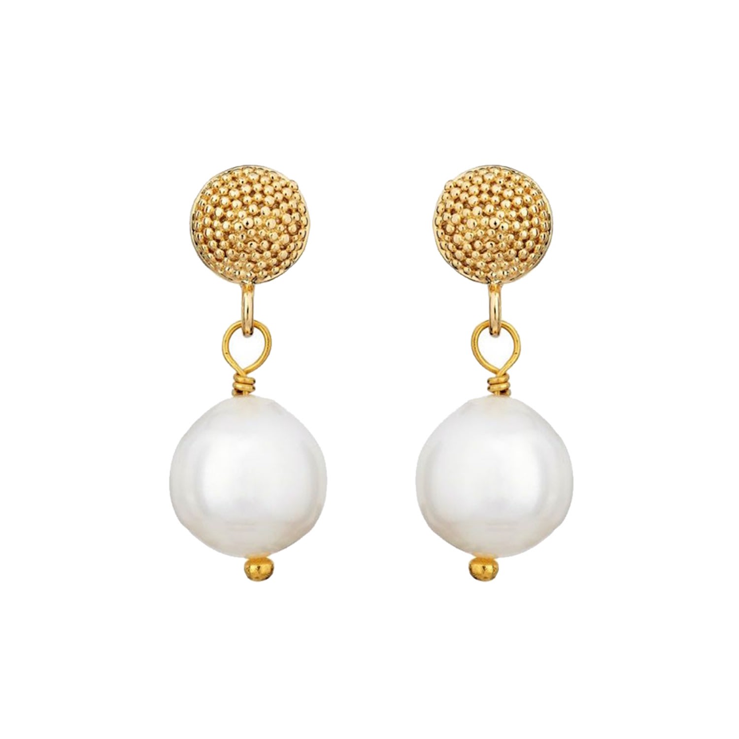 Women’s Gold Talia Studs Freshwater Pearl Mirabelle Jewellery