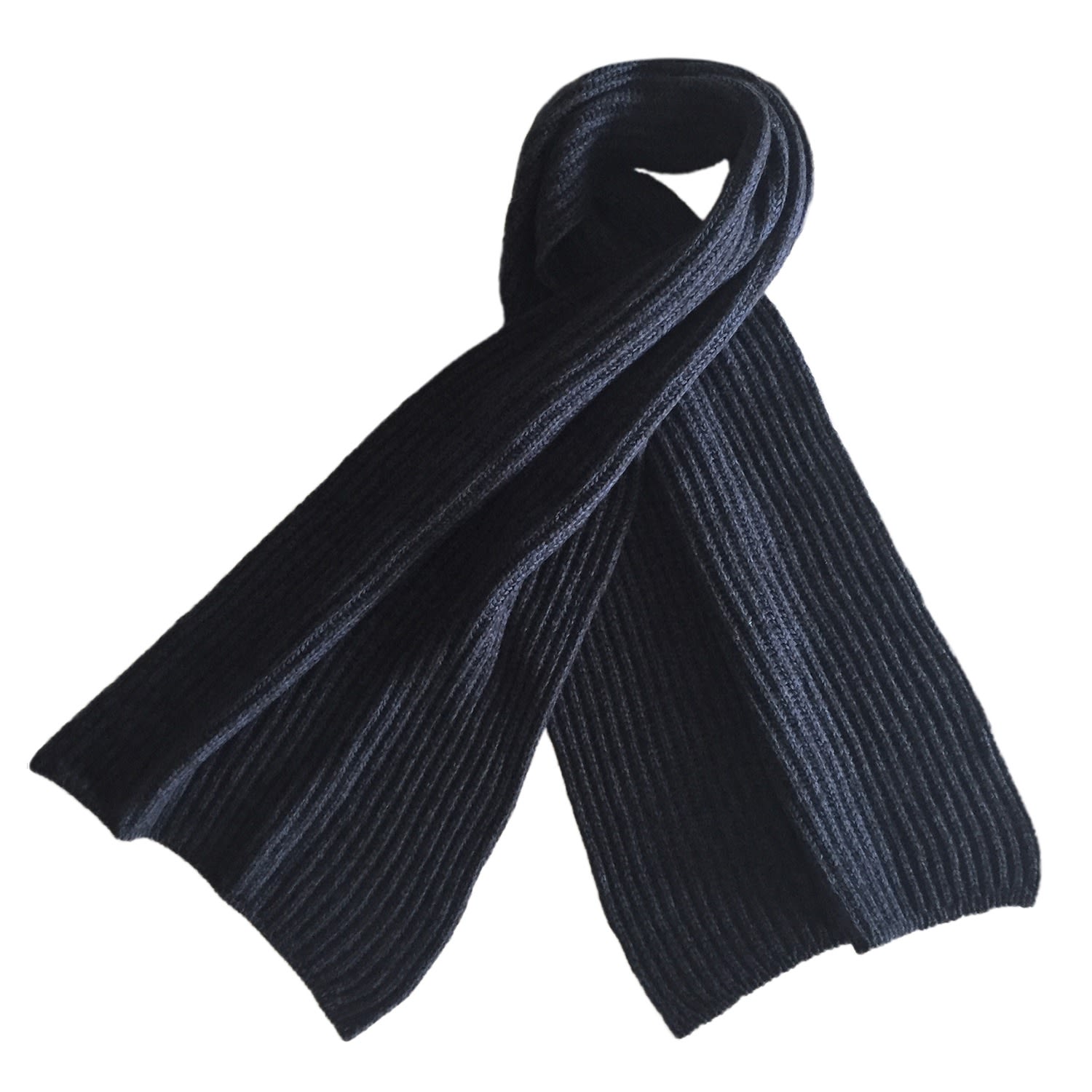 Men’s Verbier Mont-Fort Hand-Knitted Cashmere Scarf In Gun Blue & Black Melange Grace Cashmere Zurich