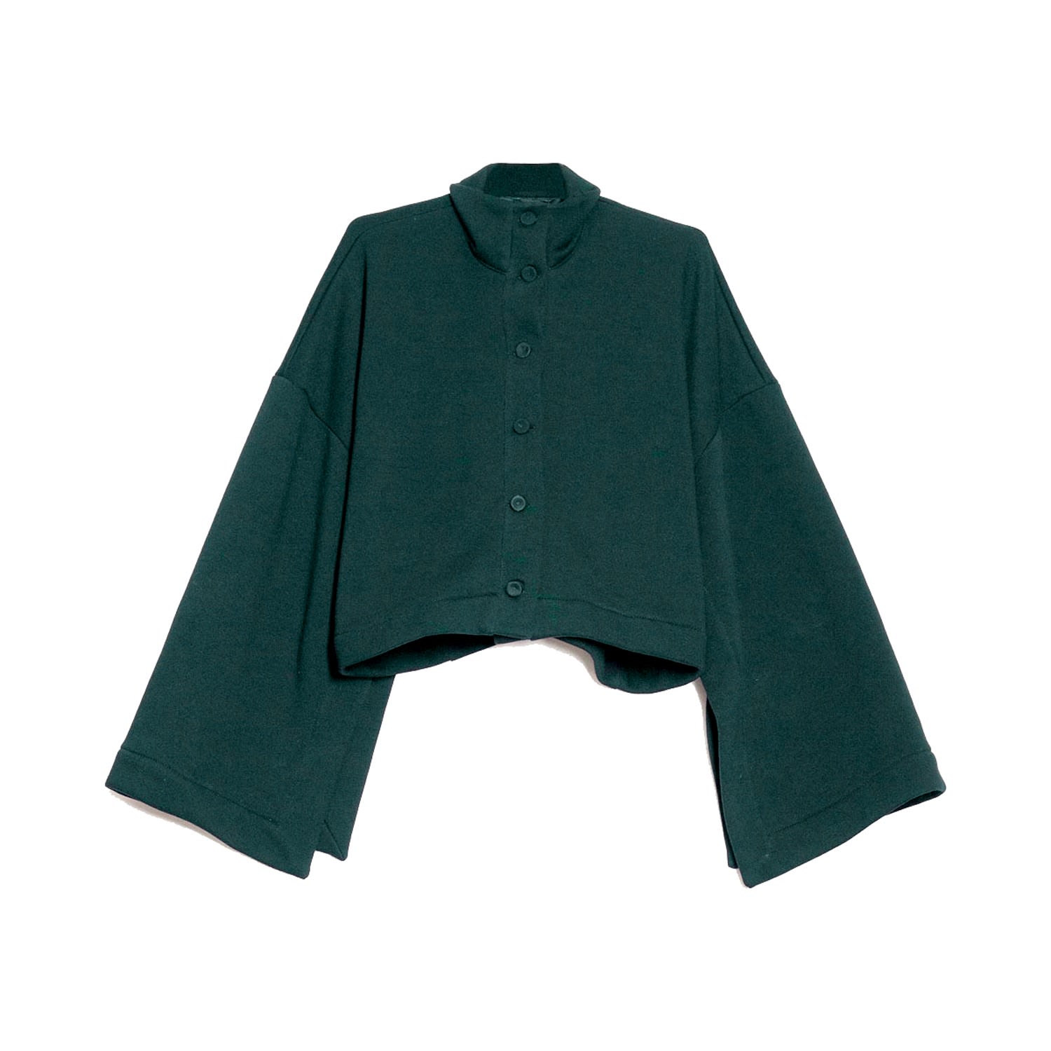 Women’s Box Shape Jersey Cropped Cape - Green Xs/S Gaffer & Fluf