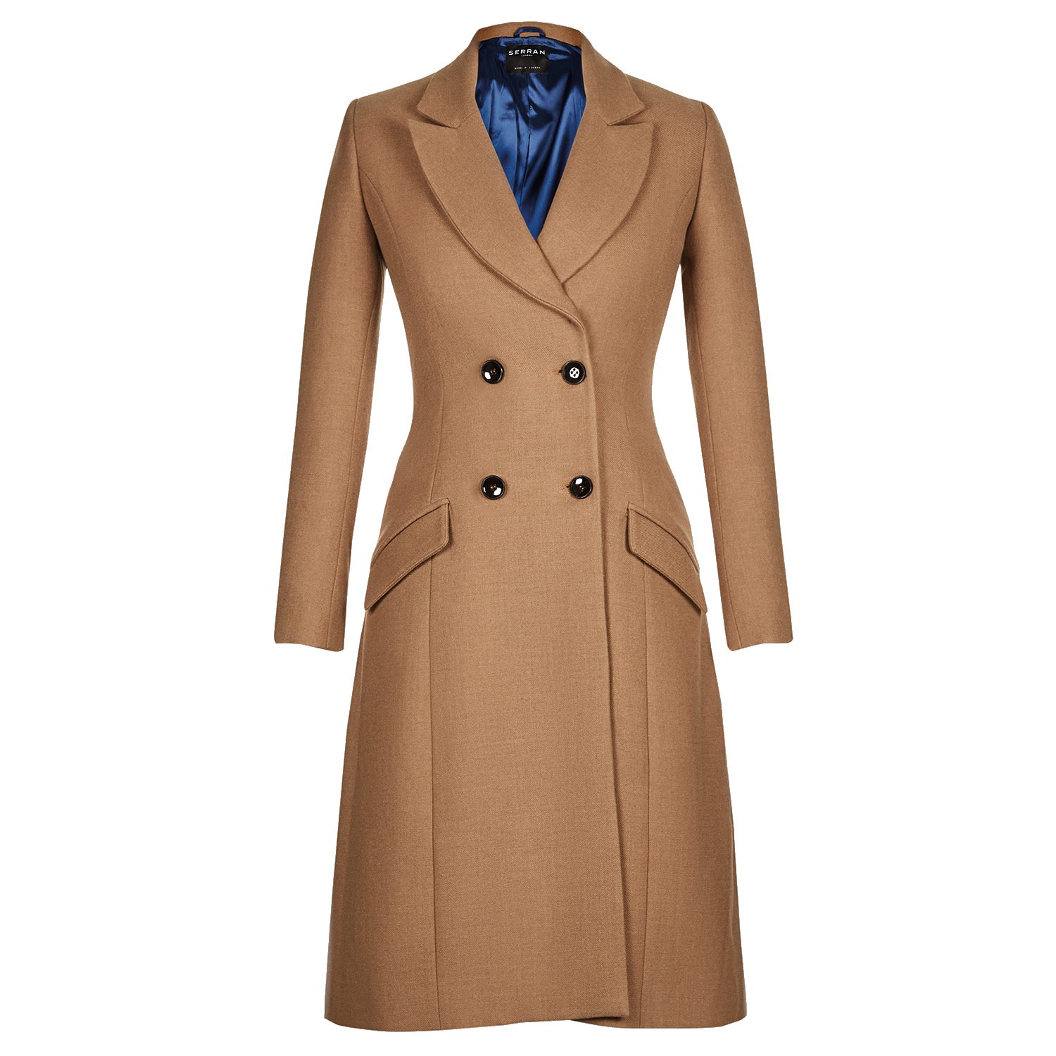 Women’s Neutrals / Brown Classic Double-Breasted Coat Extra Large Serran London