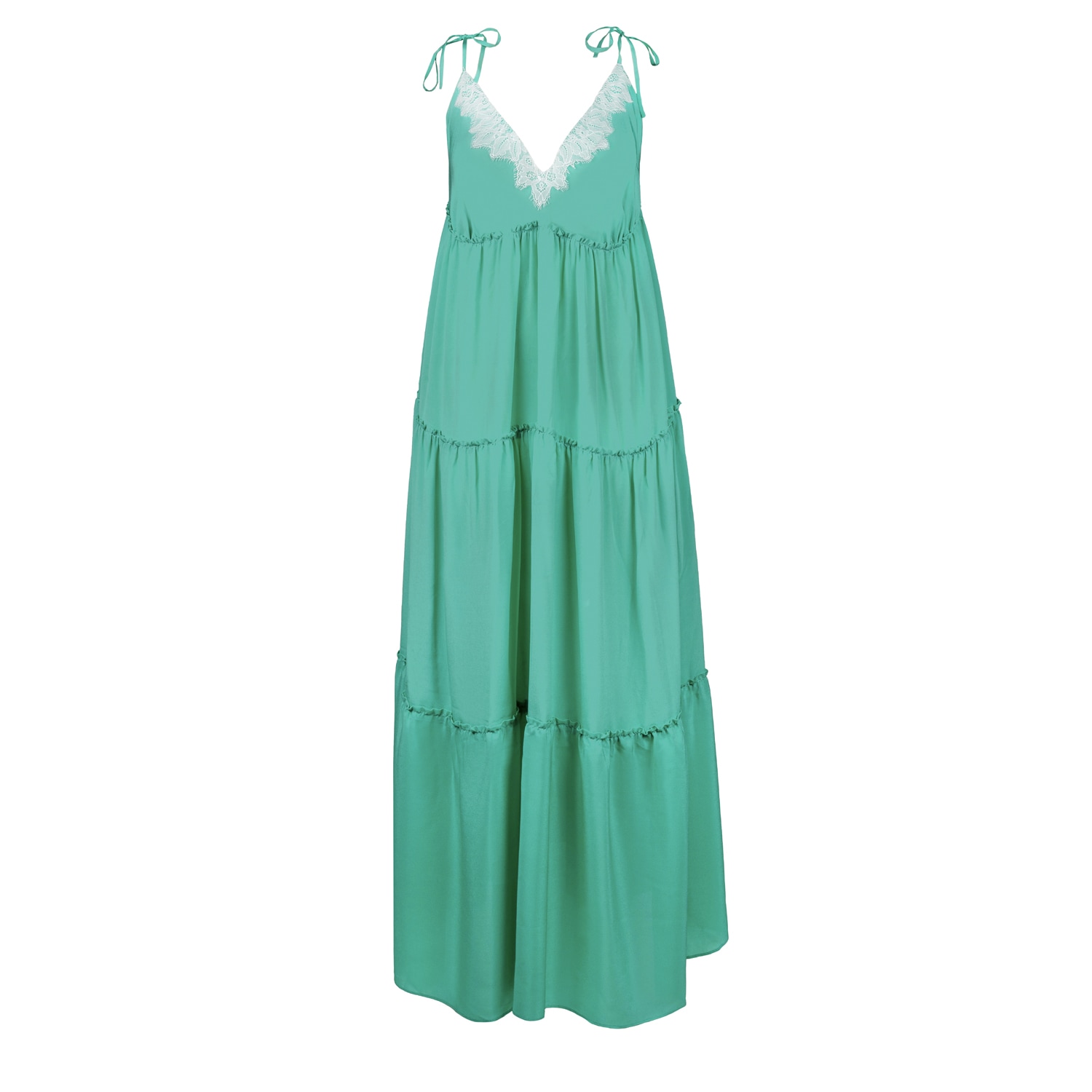 Women’s Blue / Green Lulu Silk Dress, Color Bright Aquamarine S/M Sasha La Mer