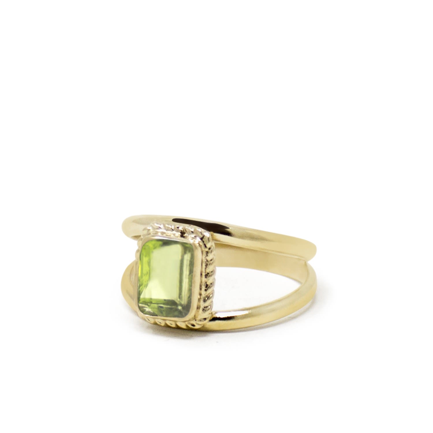 Women’s Green Luccichio Gold Vermeil Peridot Stacking Ring Vintouch Italy