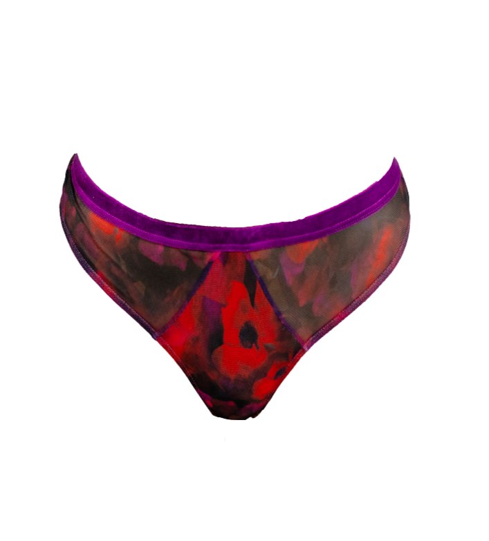 Women’s The Poppy Printed Tulle Thong XXL Carol Coelho